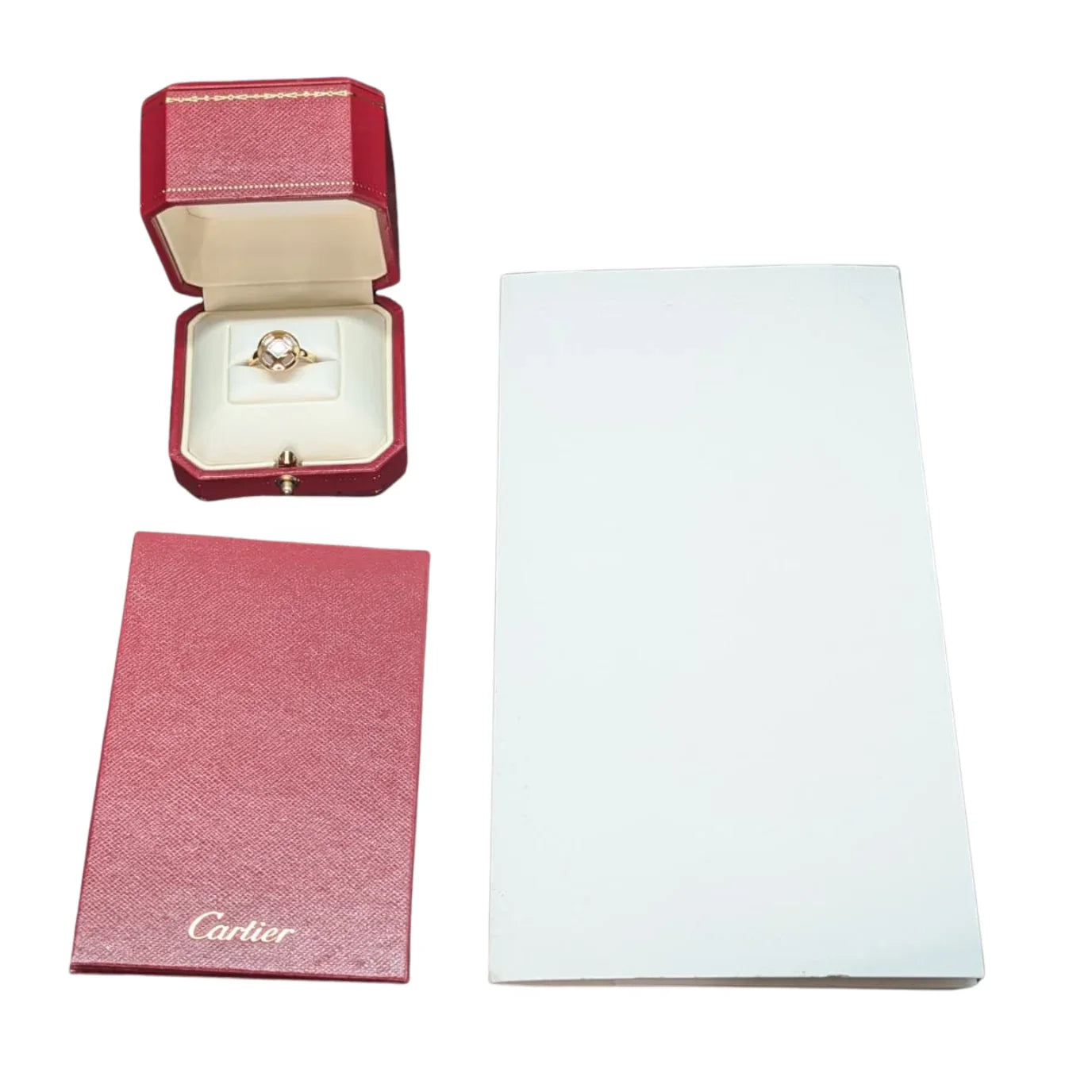 Cartier Pasha Mother Of Pearl 18K Gold Ring Size M½ - Lost Designer