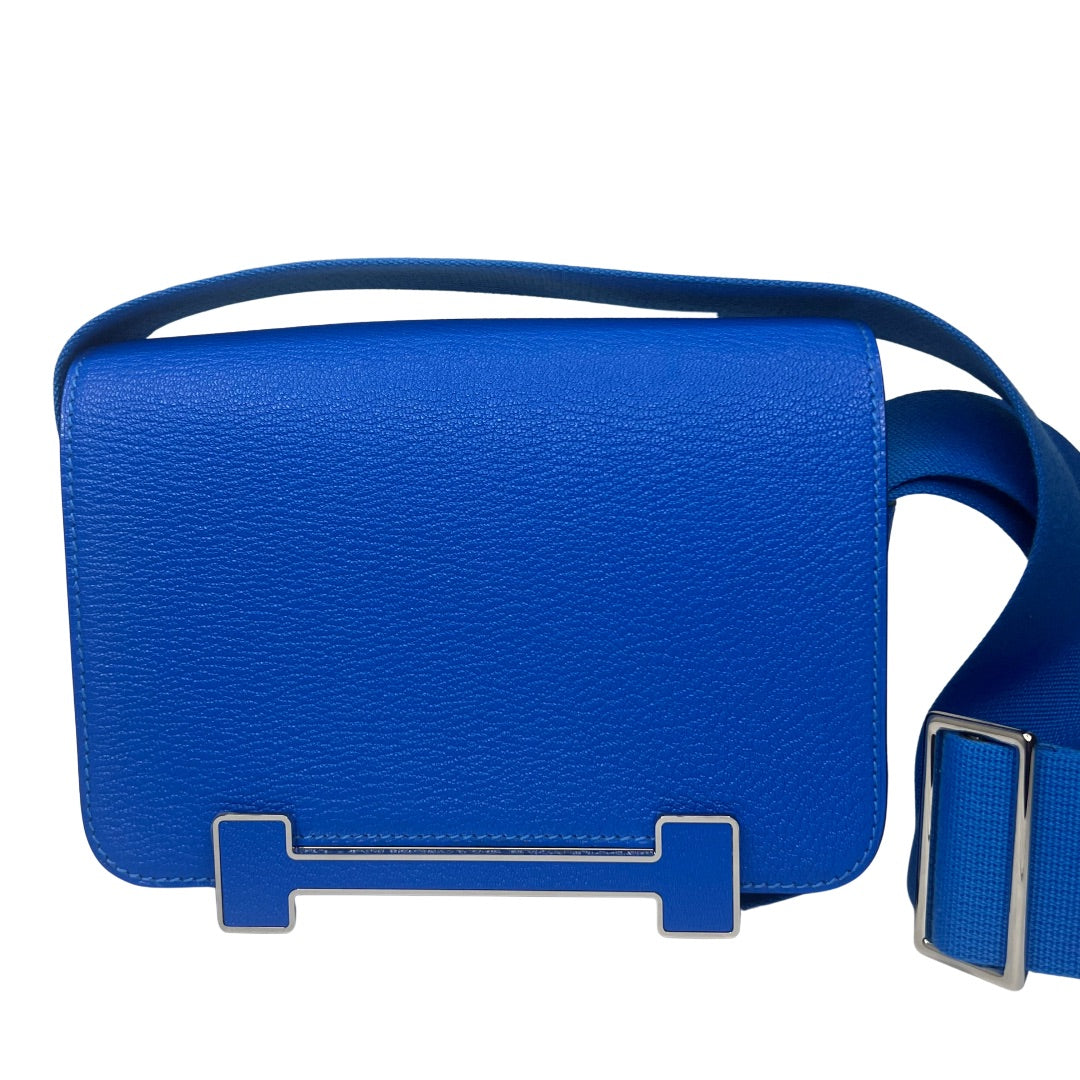 HERMÈS Geta Bag Bleu Electrique Mysore Goatskin 2024 Stamp