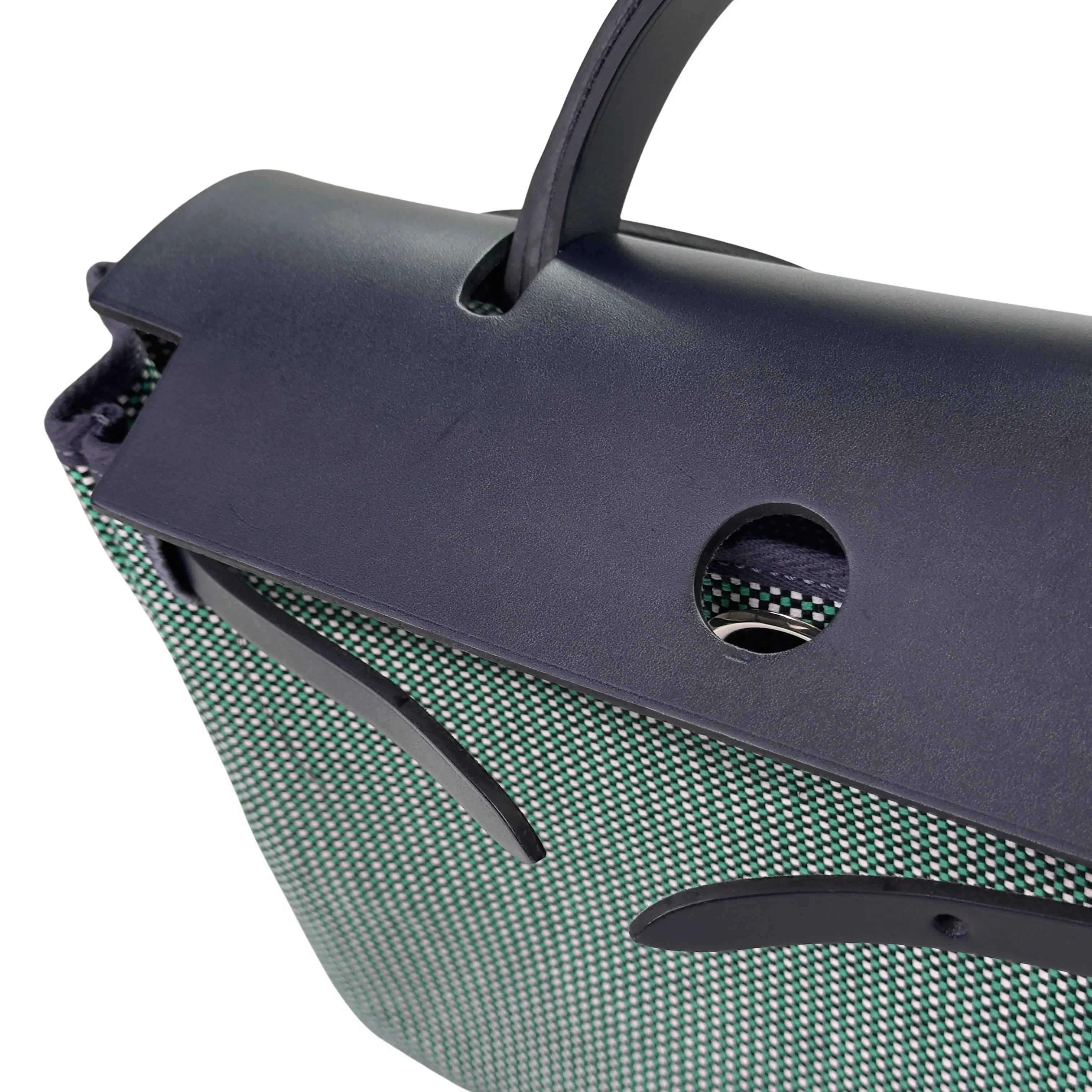 Hermés Herbag Zip 31 Criss Viking Quadrille Dark Green/Navy - Lost Designer