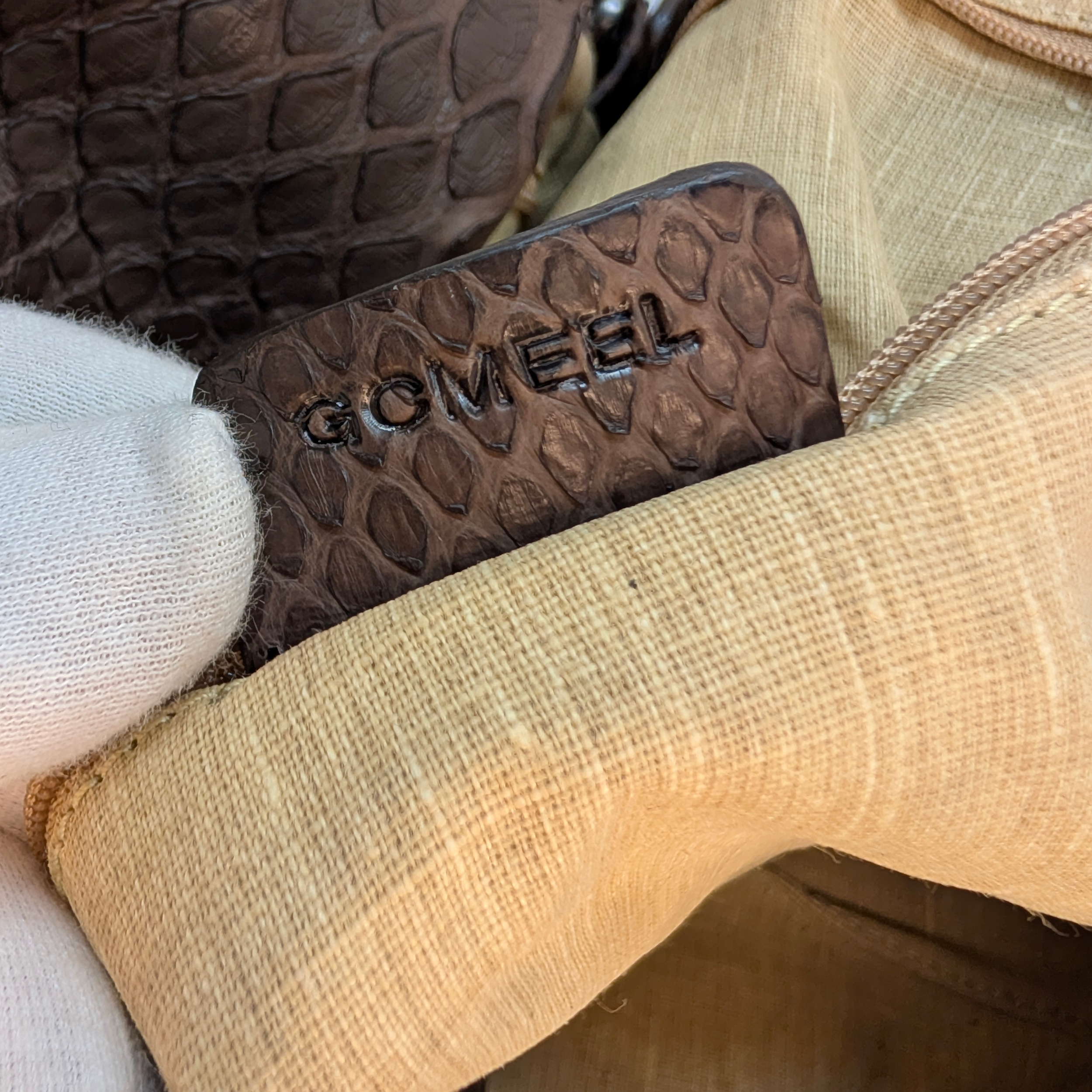 Bvlgari Limited Edition Brown Python Leather Chain Shoulder Bag