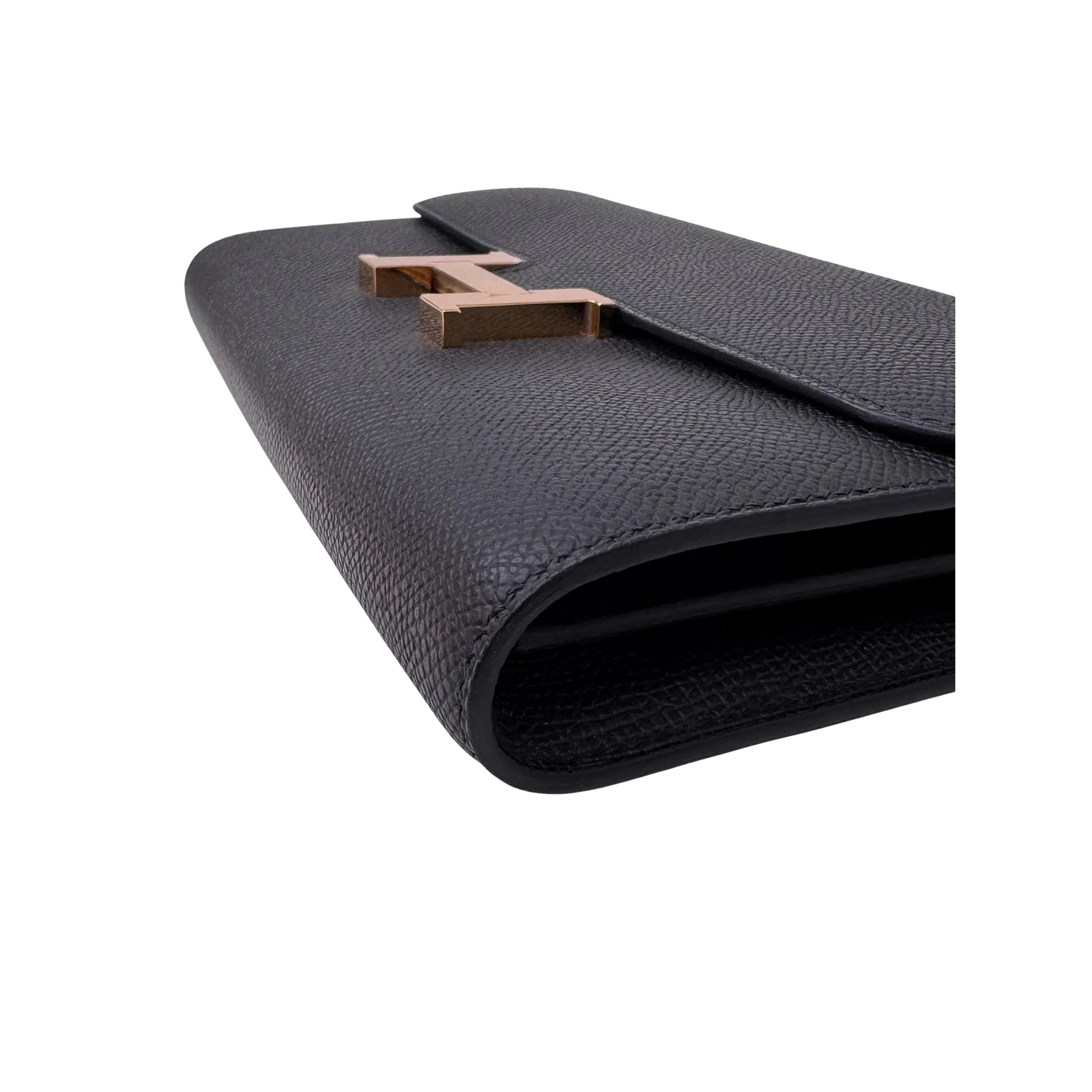 Hermes Epsom Constance To Go Black Wallet Crossbody Bag - Lost Designer