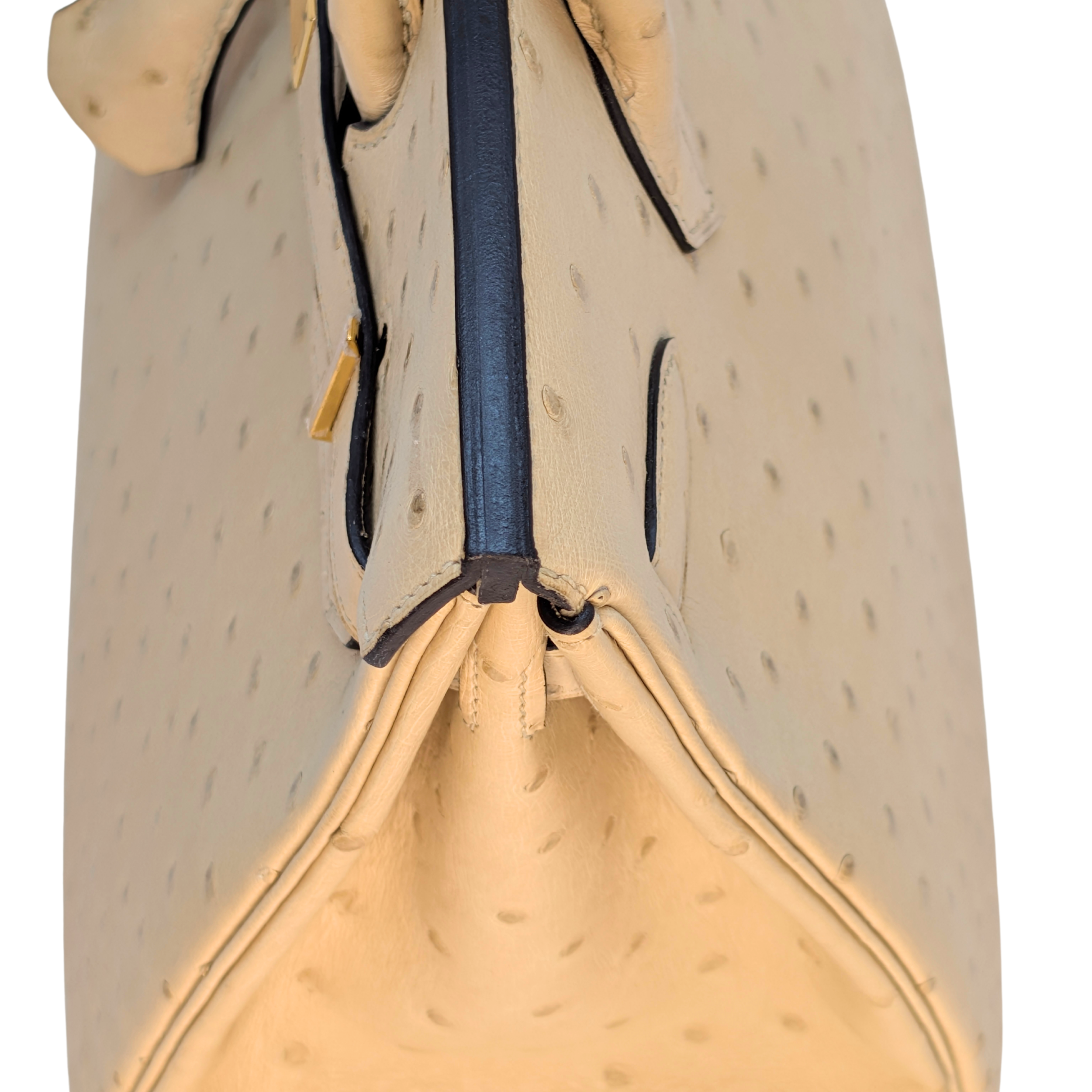 Hermès Birkin 30 Parchemin Ostrich Bag T Stamp GHW