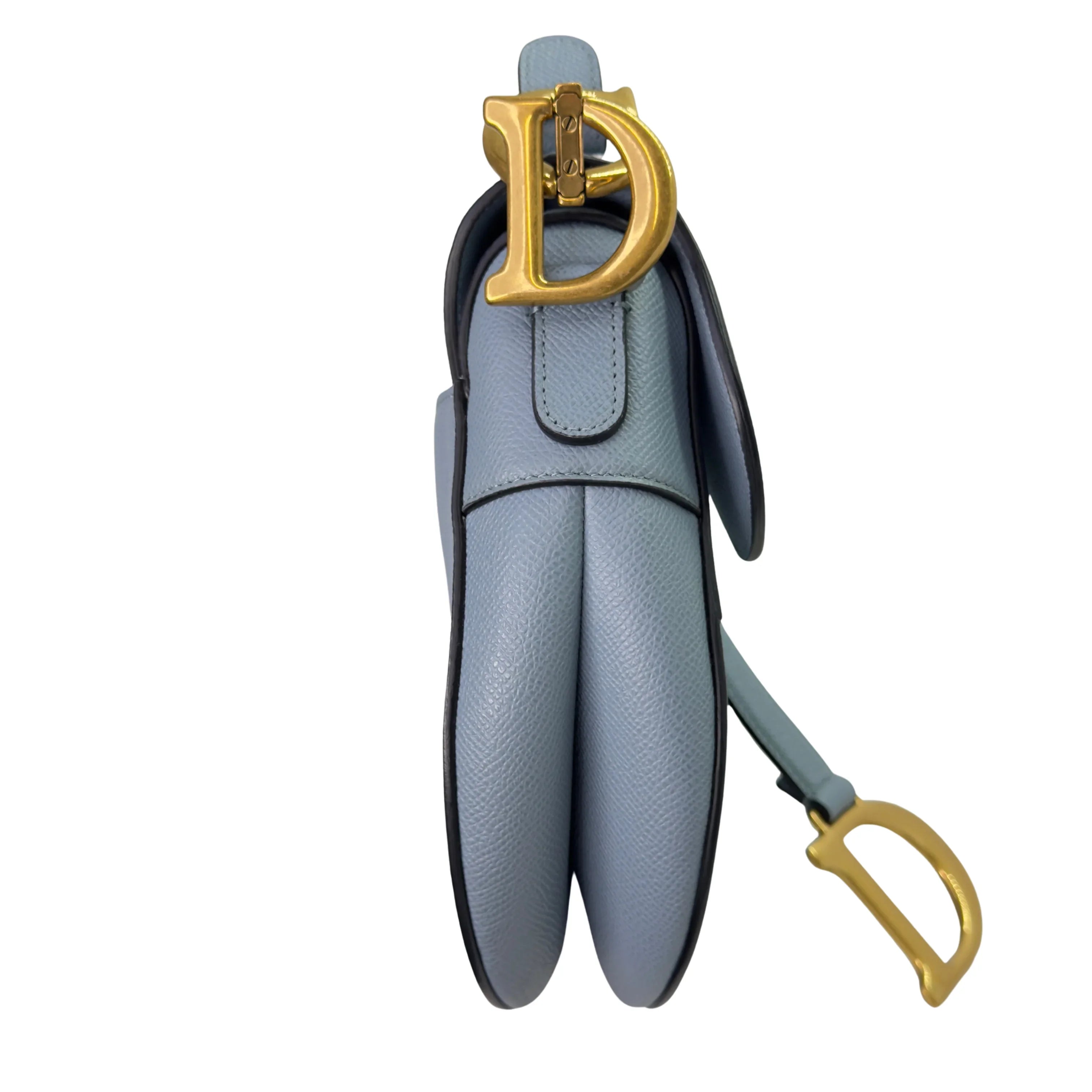 Dior Saddle Grained Calfskin Medium Handbag Blue - Lost Designer