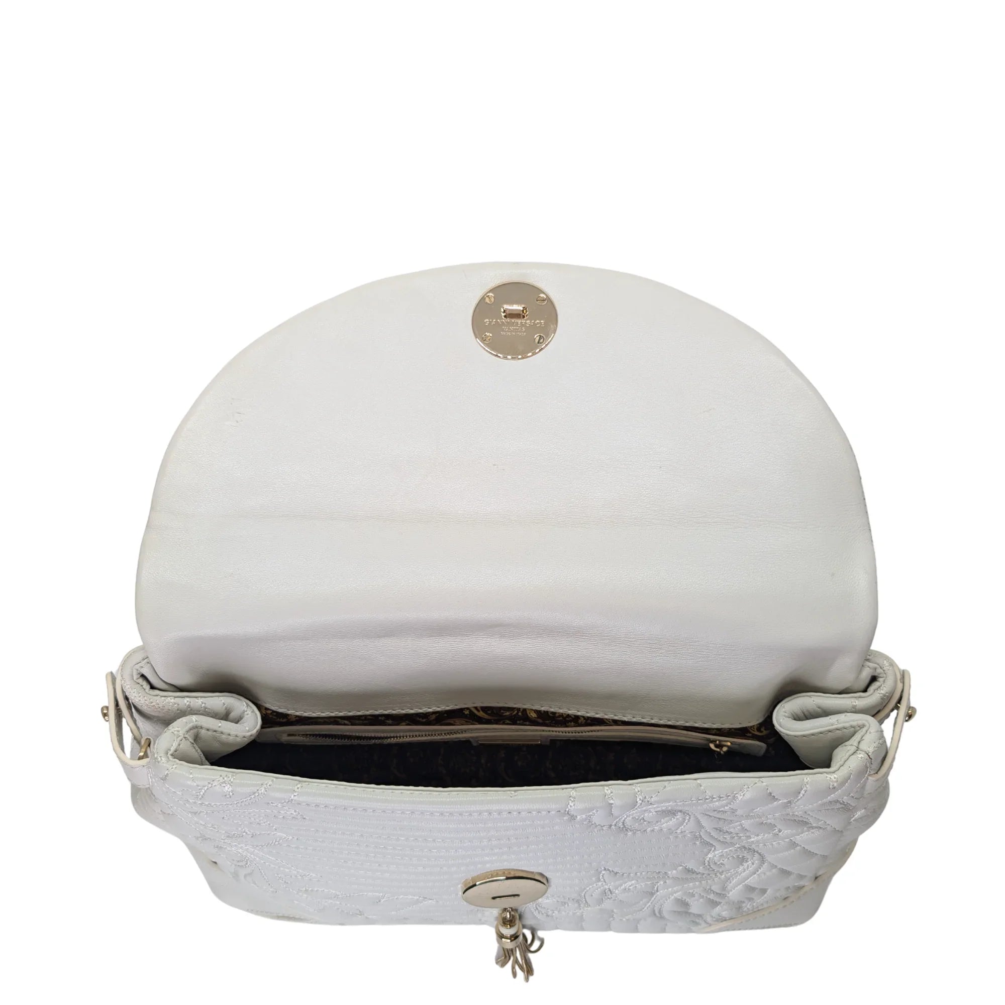 Versace Vanitas Barocco Handbag White - Lost Designer
