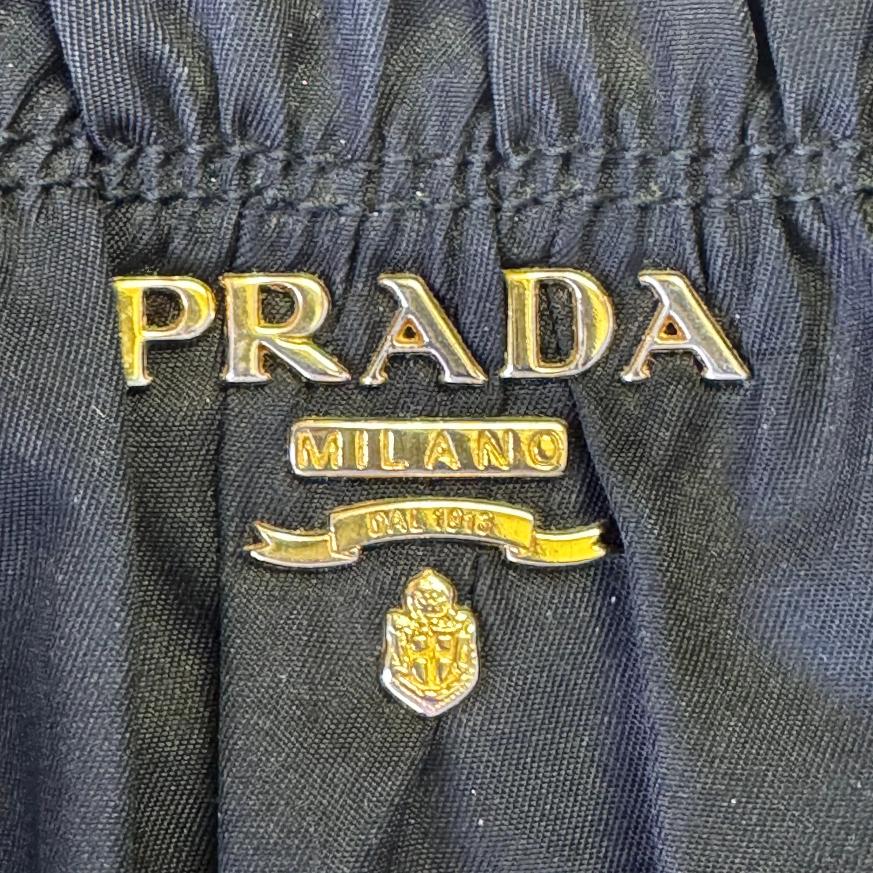 Prada Black Tessuto Nylon x Leather Tote Bag