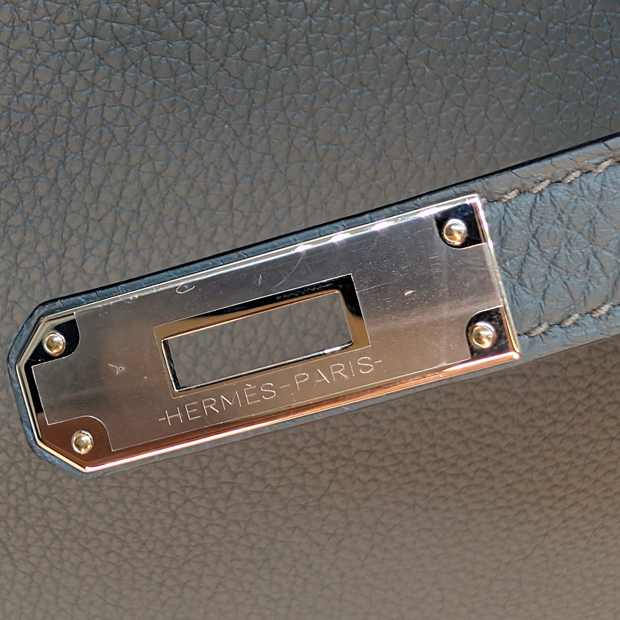 Hermès Kelly Dépêches 36 Briefcase Bag Bleu Orage Togo SHW Z Stamp