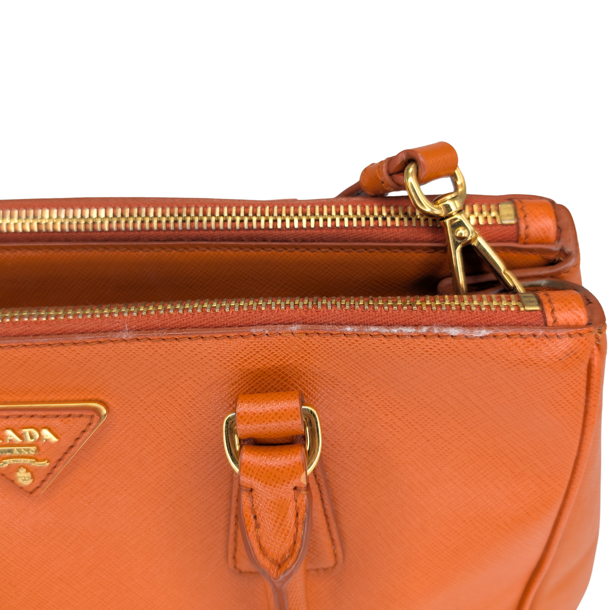 Prada Galleria Handbag Saffiano Leather Orange