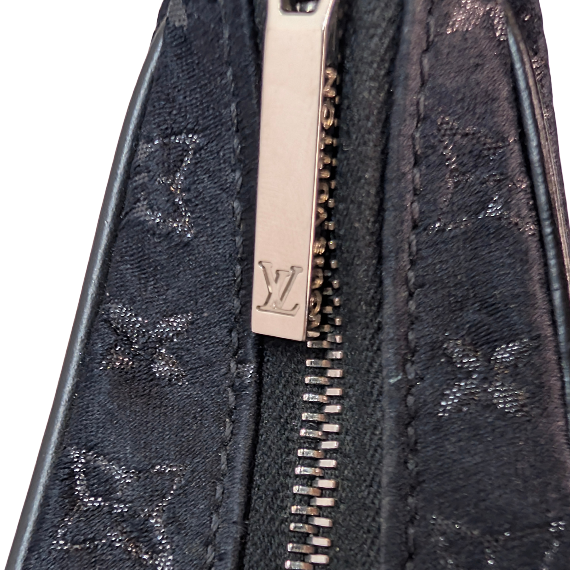 Louis Vuitton Satin Little Boulogne Monogram Bag Black