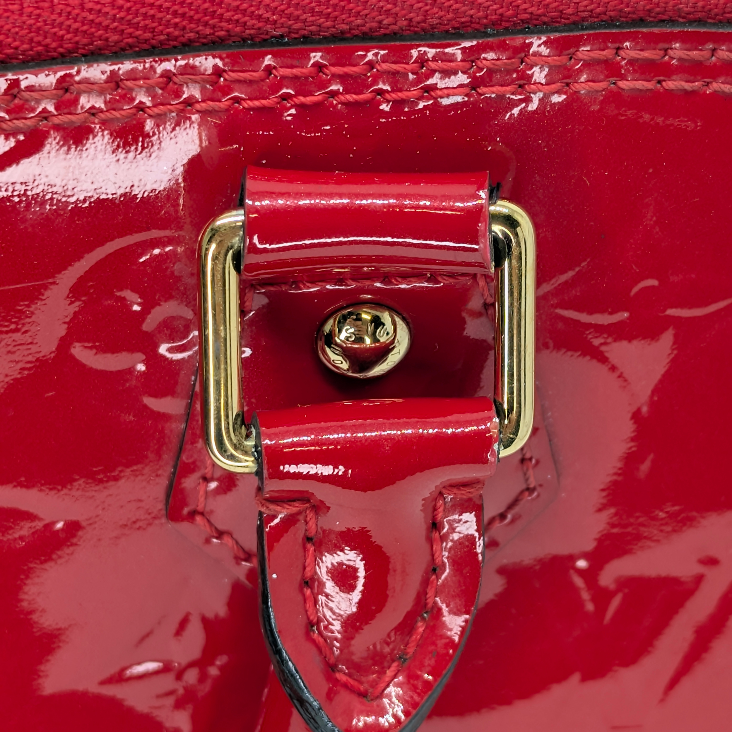 Louis Vuitton Alma Pm Vernis Leather Red Bag