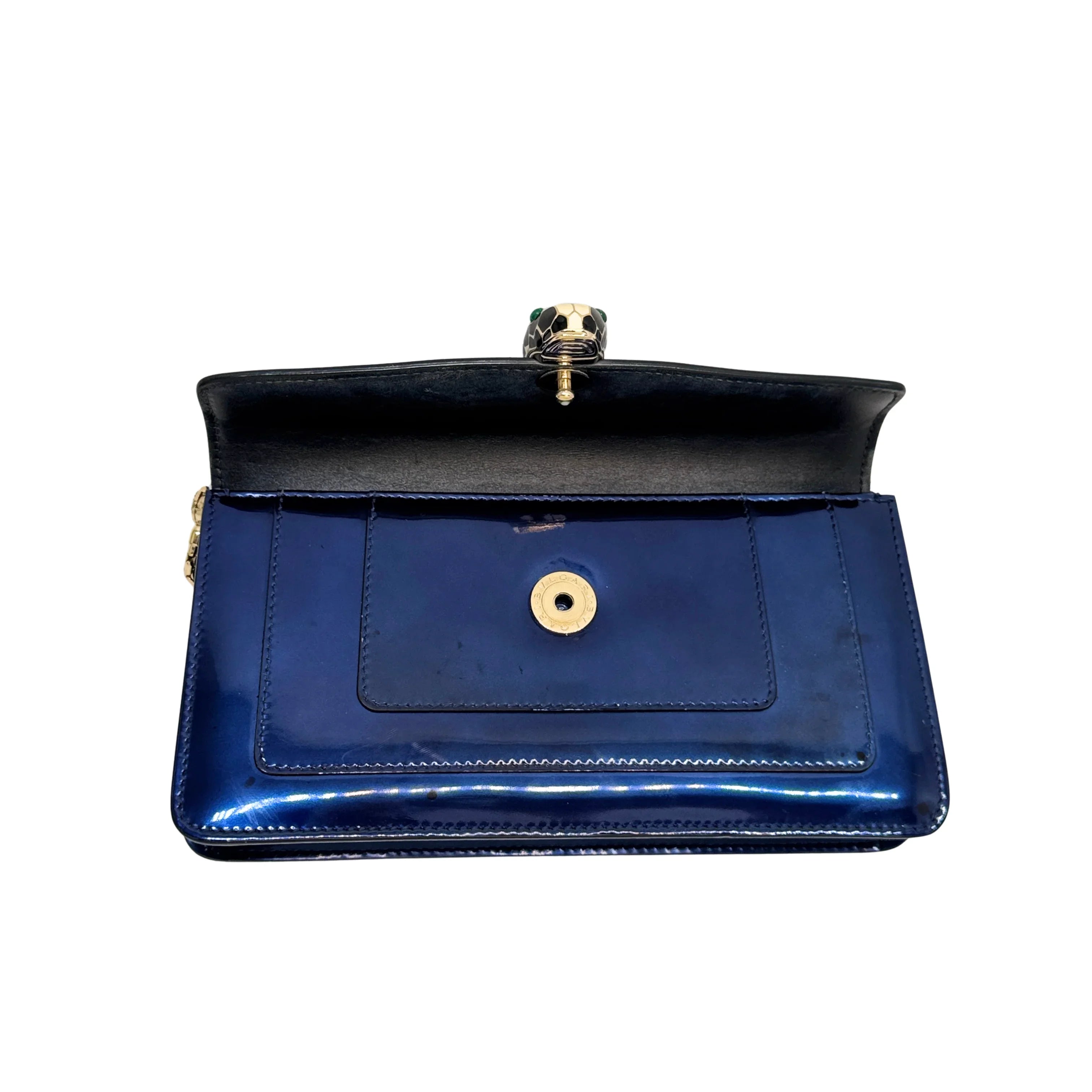 Bvlgari Serpenti Forever Chain Crossbody Bag Navy Blue - Lost Designer