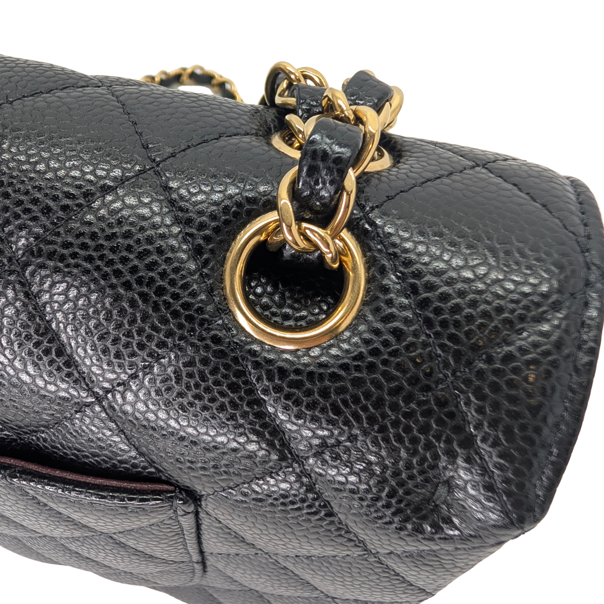 Chanel Classic Flap Bag Caviar Leather Medium Black