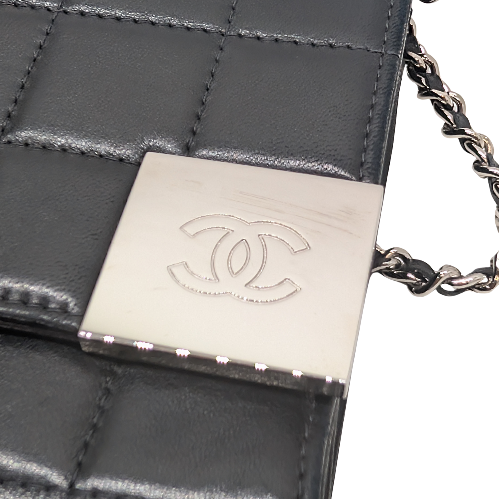 Chanel Chocolate Bar WOC Black/Silver Shoulder Bag