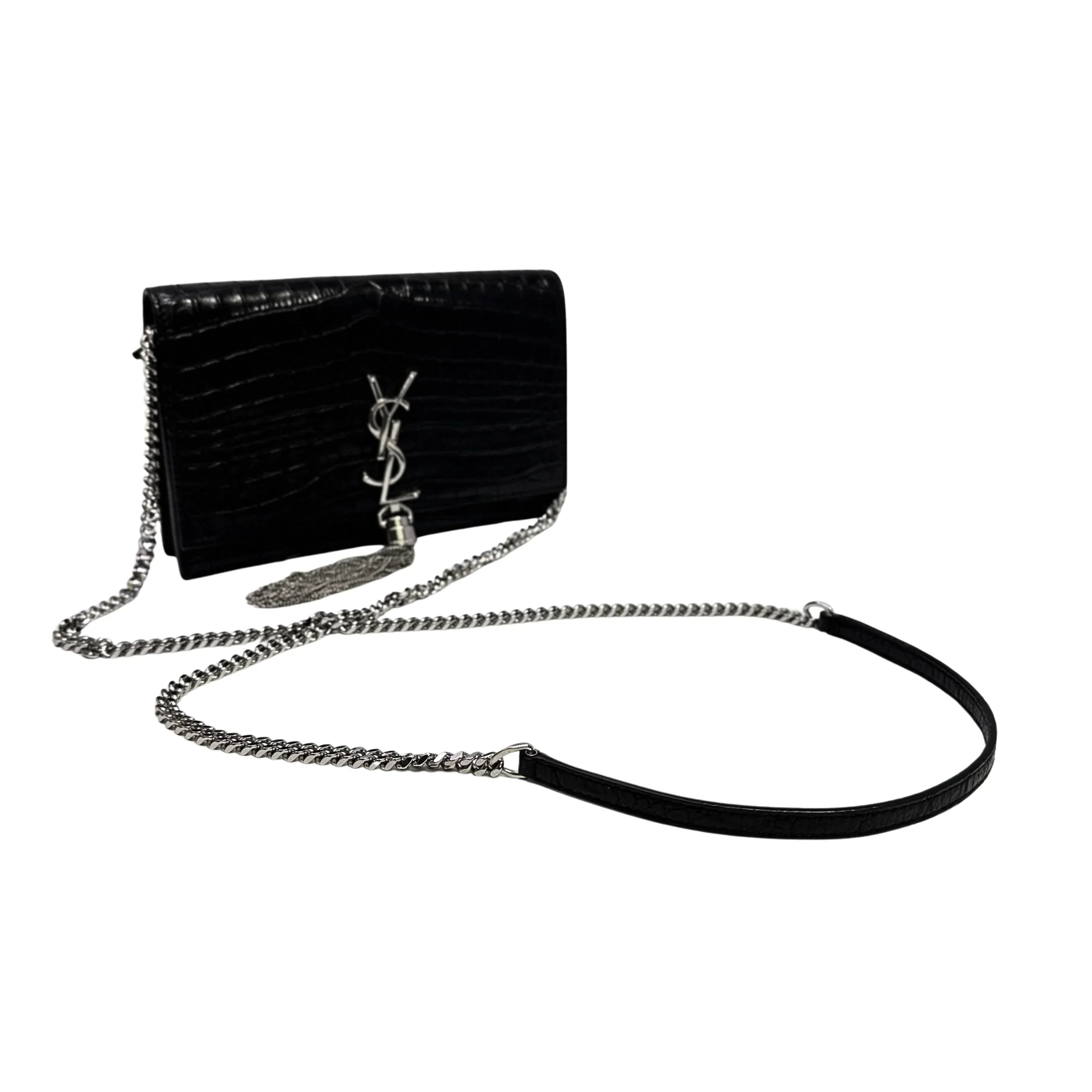 Saint Laurent Kate Shoulder Bag Leather Black - Lost Designer