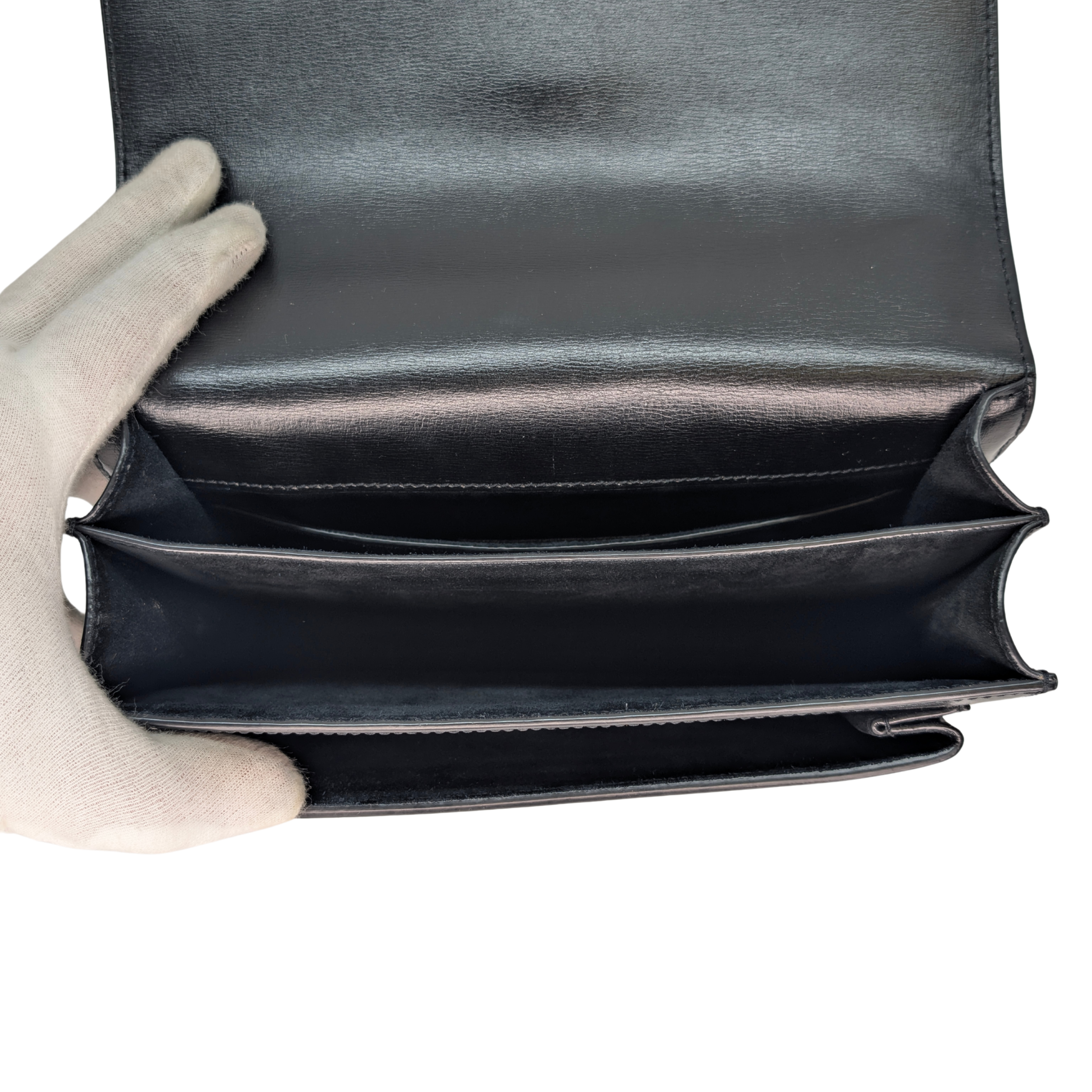 Yves Saint Laurent Sunset Small Leather Shoulder Bag Black