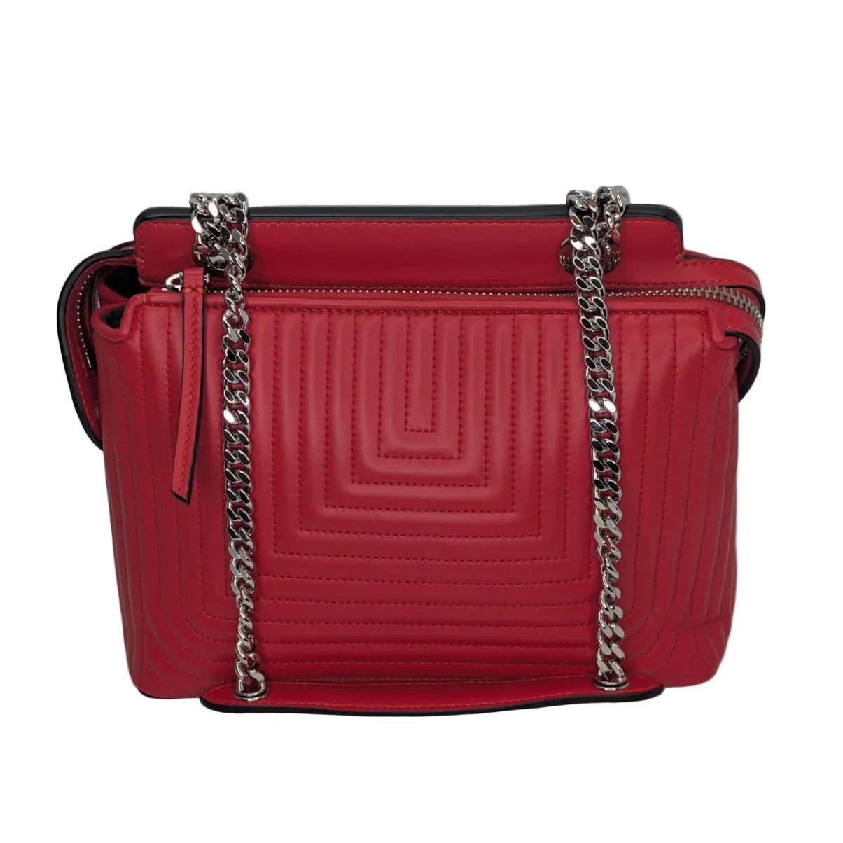 Fendi Dotcom Quilted Crossbody Bag Leather Red - Lost Designer
