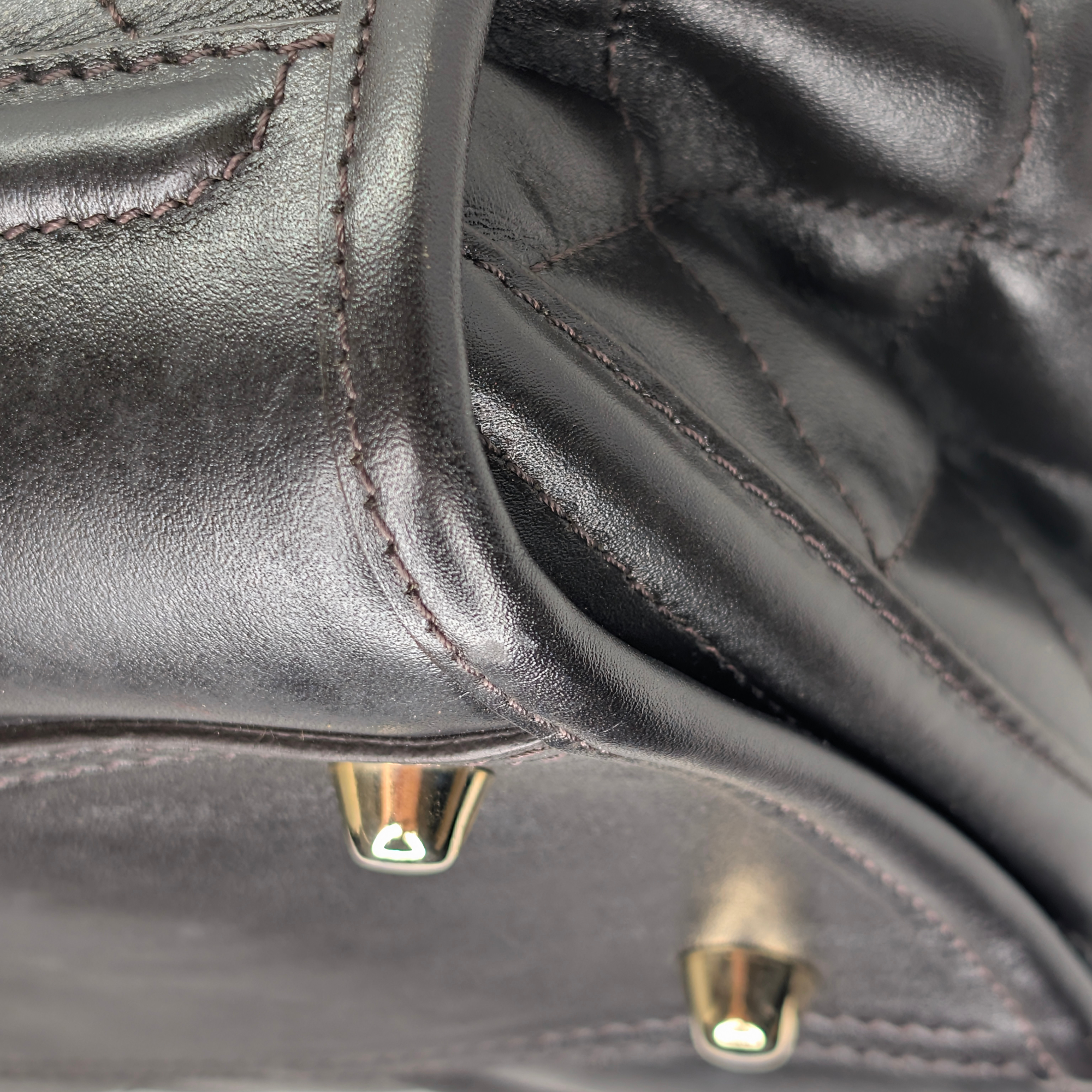 Burberry Quilted Manor Shoulder Bag Brown/Black