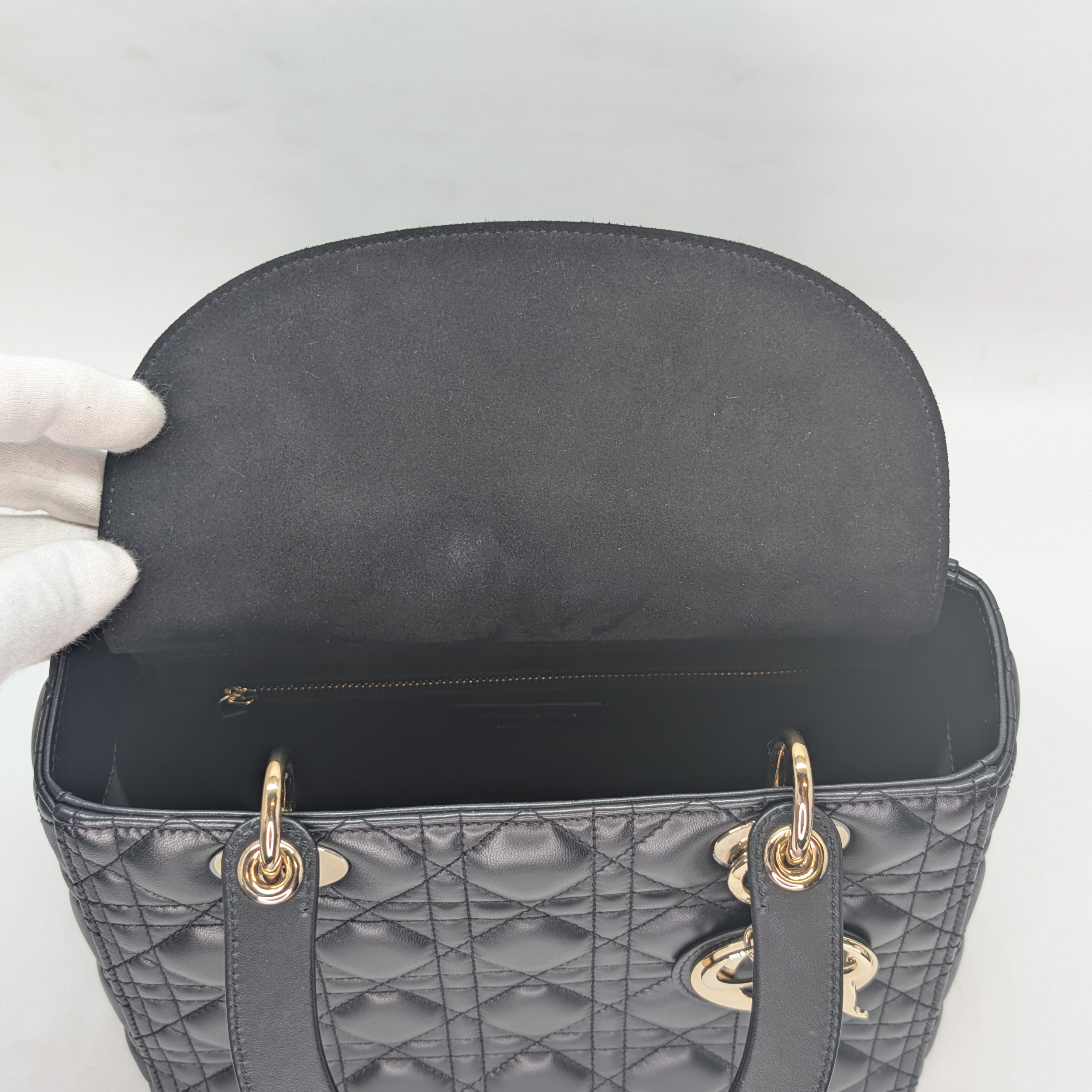 Dior Lambskin Cannage Medium Lady Dior Black