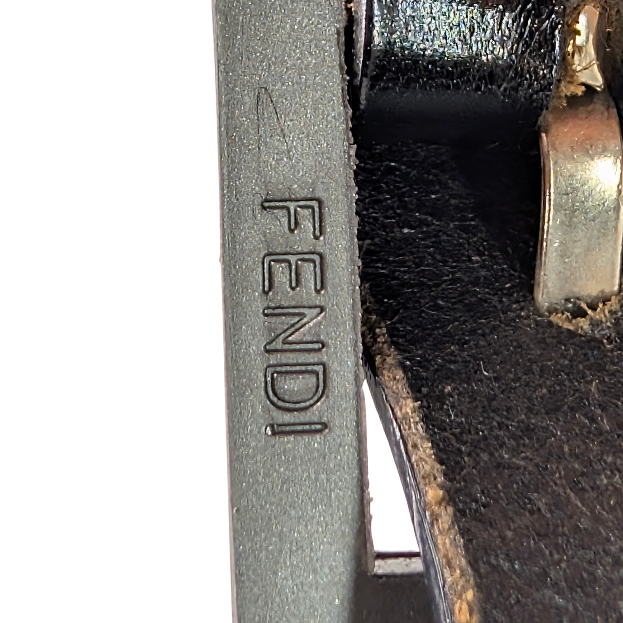 Fendi Rabbit Fur Baguette Handbag Black