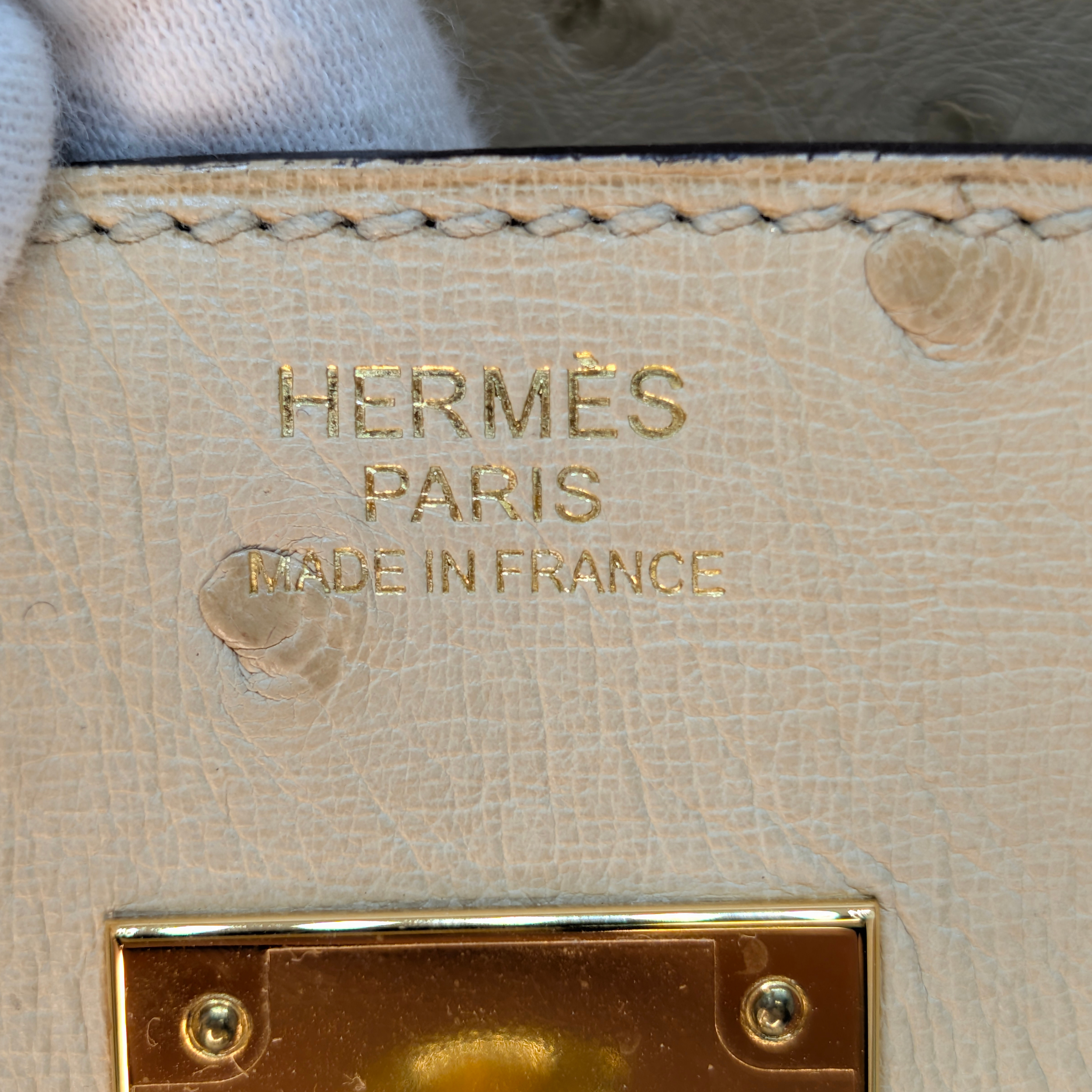 Hermès Birkin 30 Parchemin Ostrich Bag T Stamp GHW