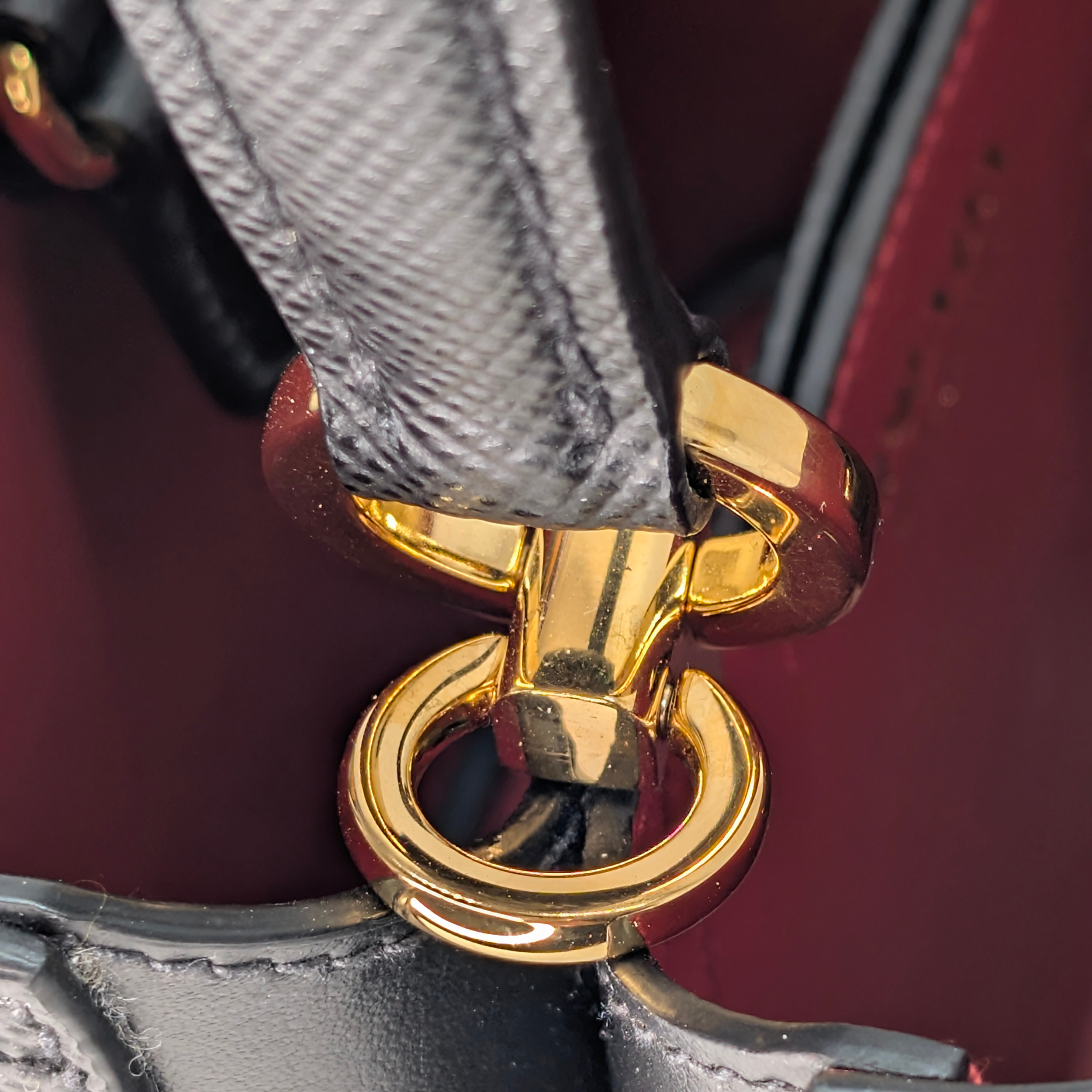 Prada Saffiano Cuir Small Panier Bucket Bag Black