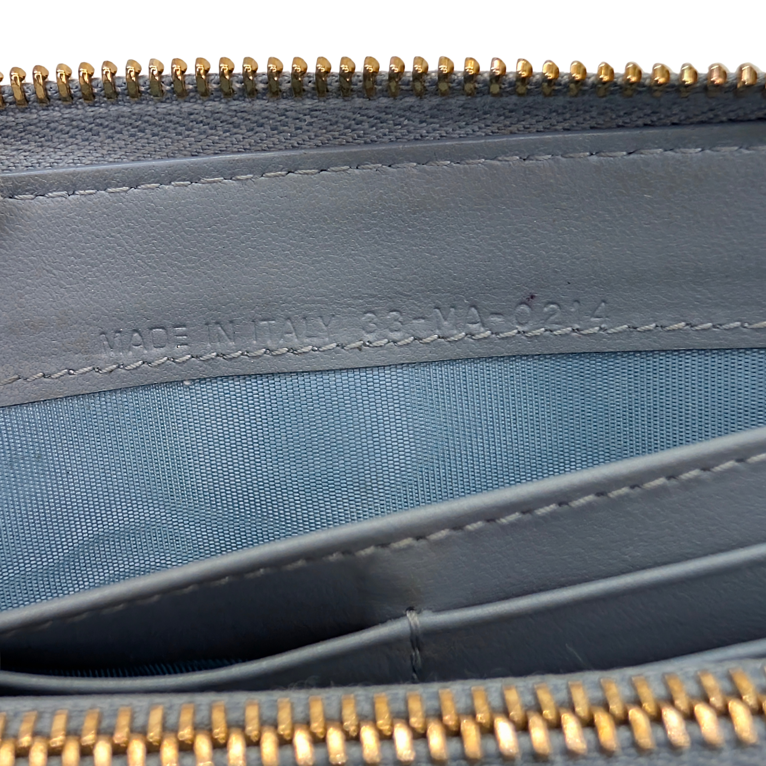 Dior Lady Voyageur Wallet In Cloud Blue Lambskin