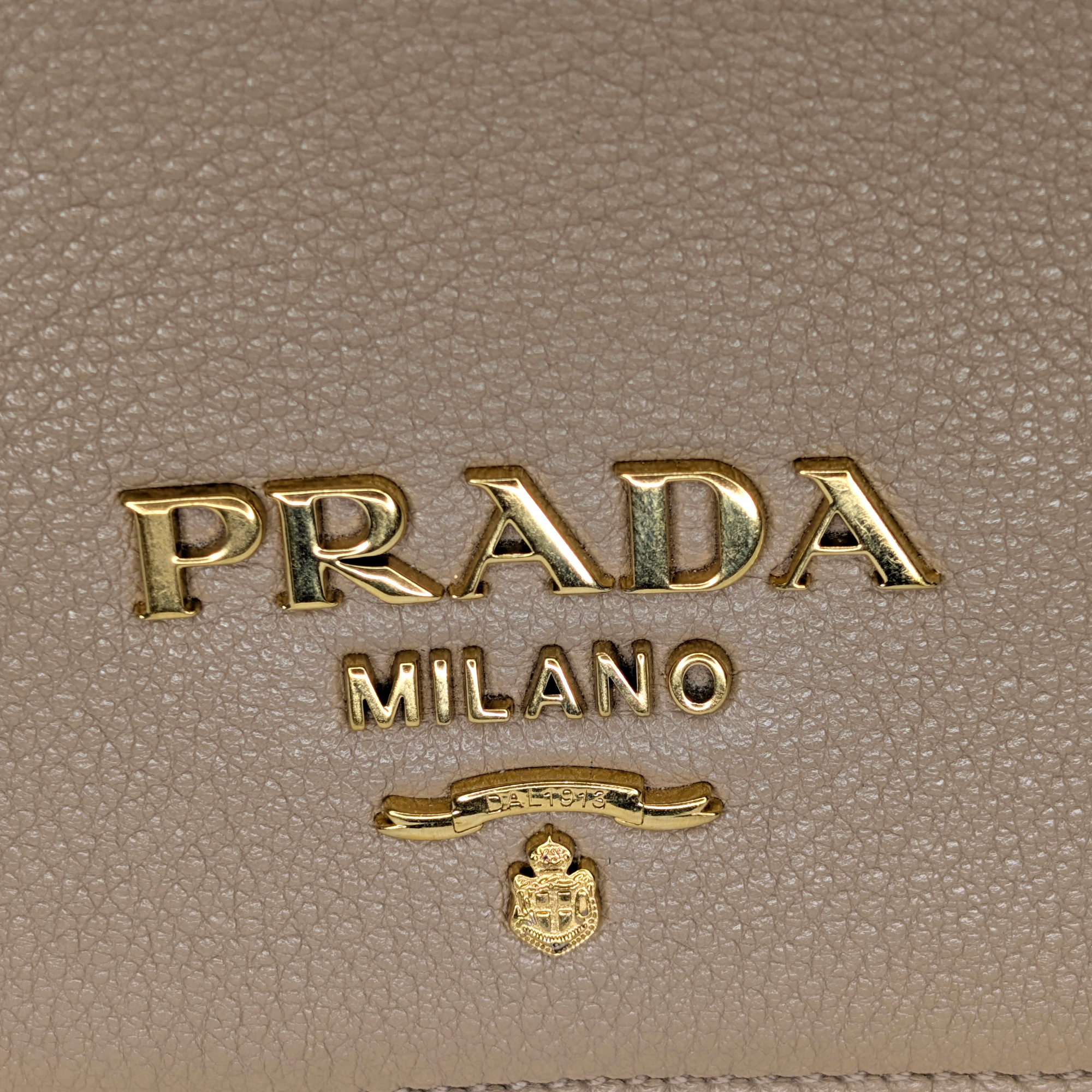 Prada Vitello Daino Leather Crossbody Bag Beige