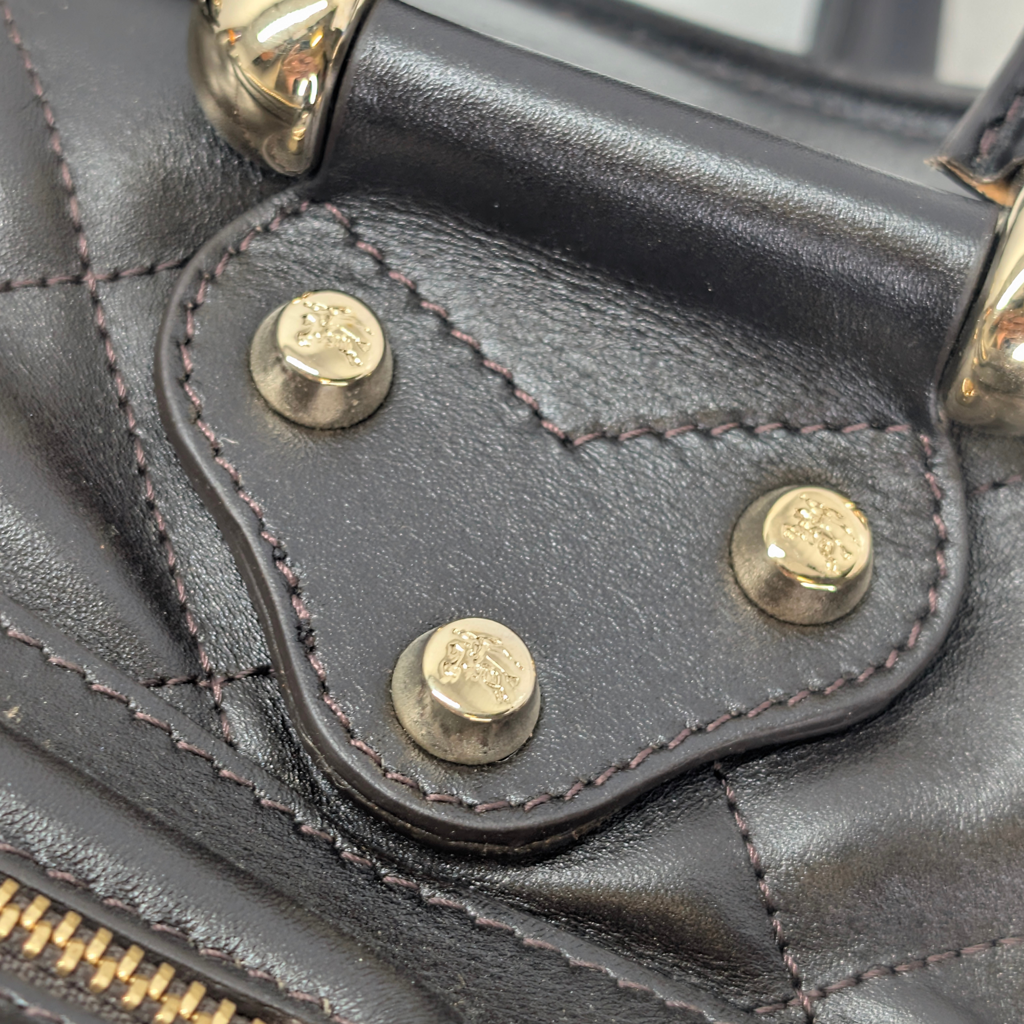 Burberry Quilted Manor Shoulder Bag Brown/Black