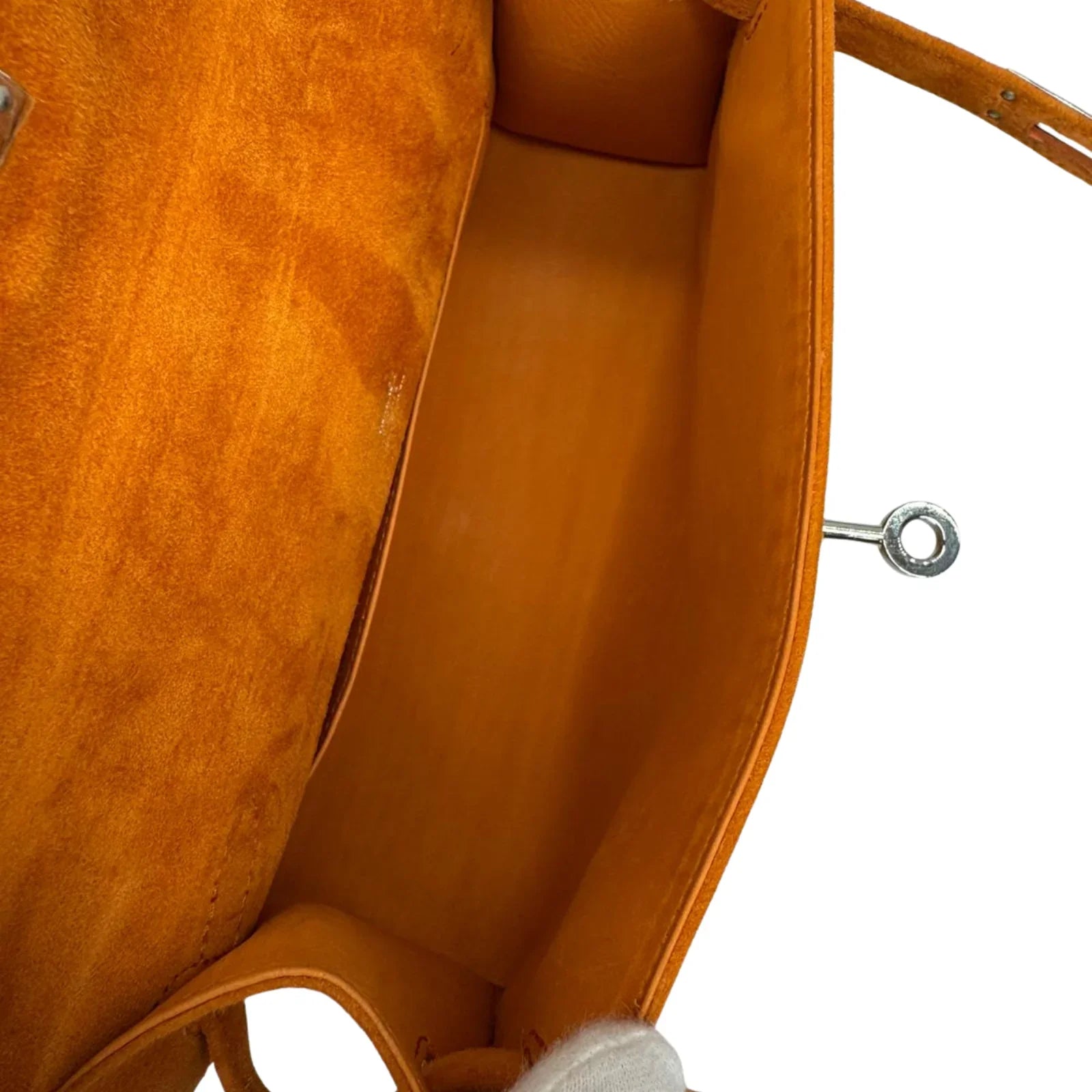 Hermès Kelly Pochette Orange H Veau Doblis Suede PWH ☐ I Stamp - Lost Designer