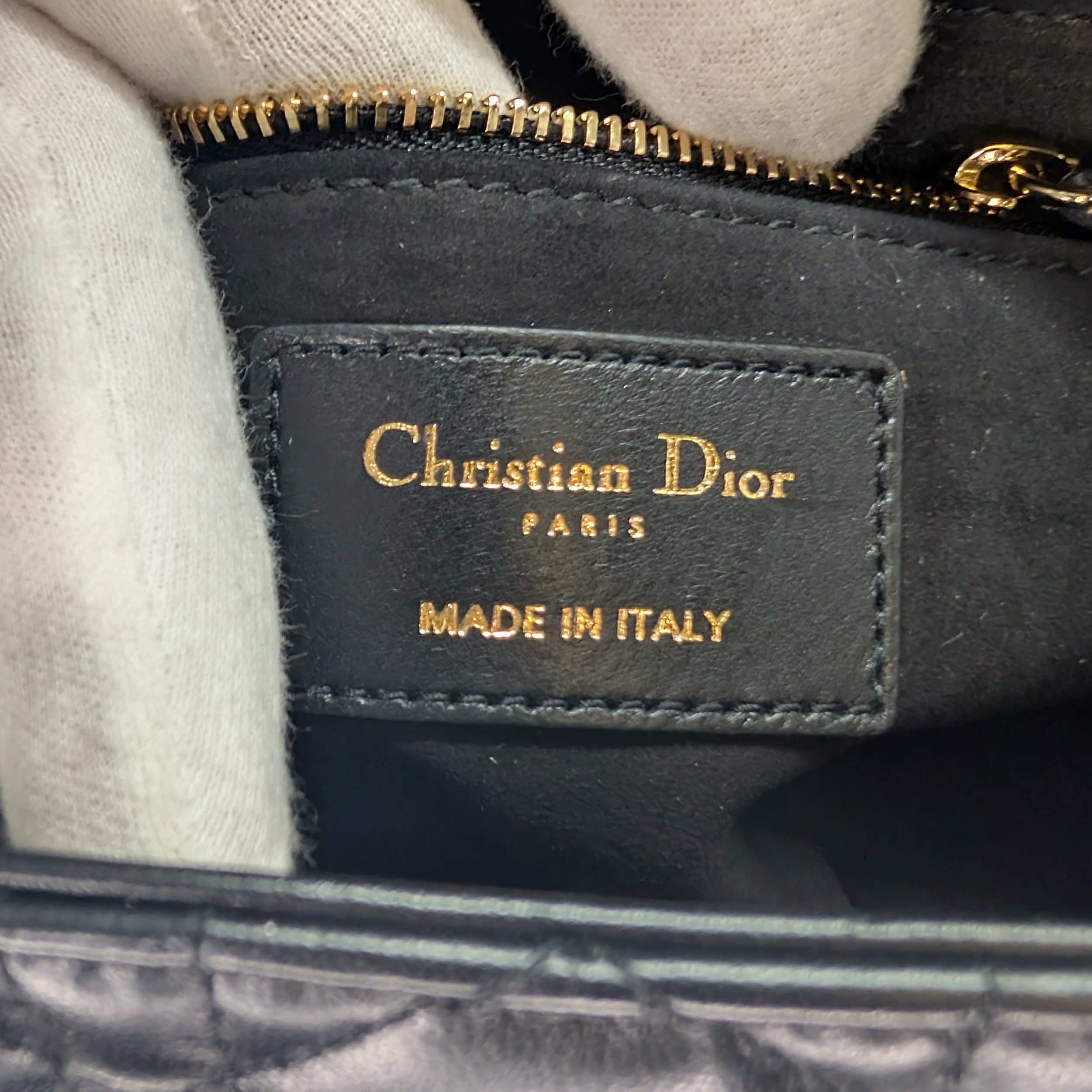 Dior Lambskin Cannage Medium Lady Dior Black