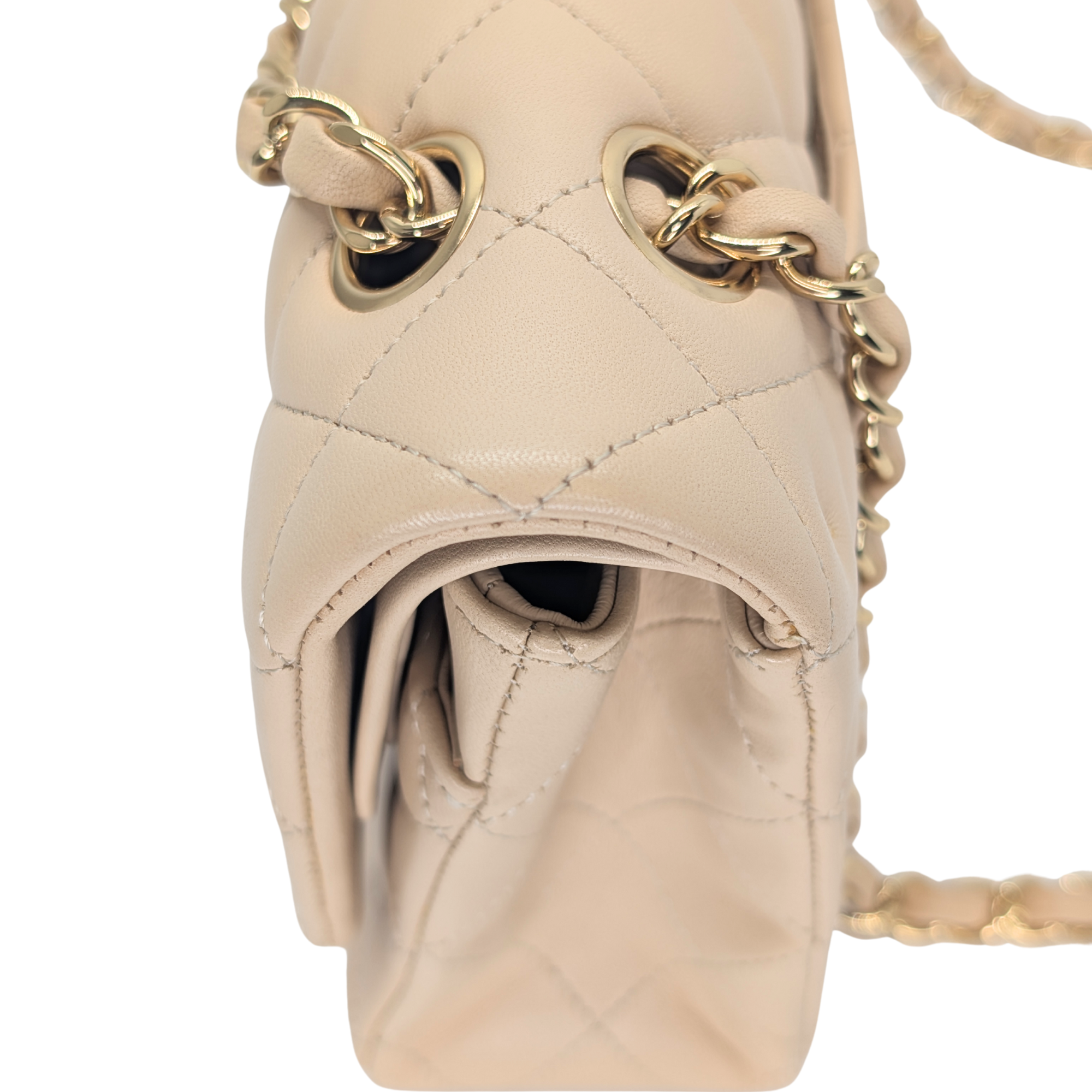 Chanel Double Flap Medium lambskin Bag Beige