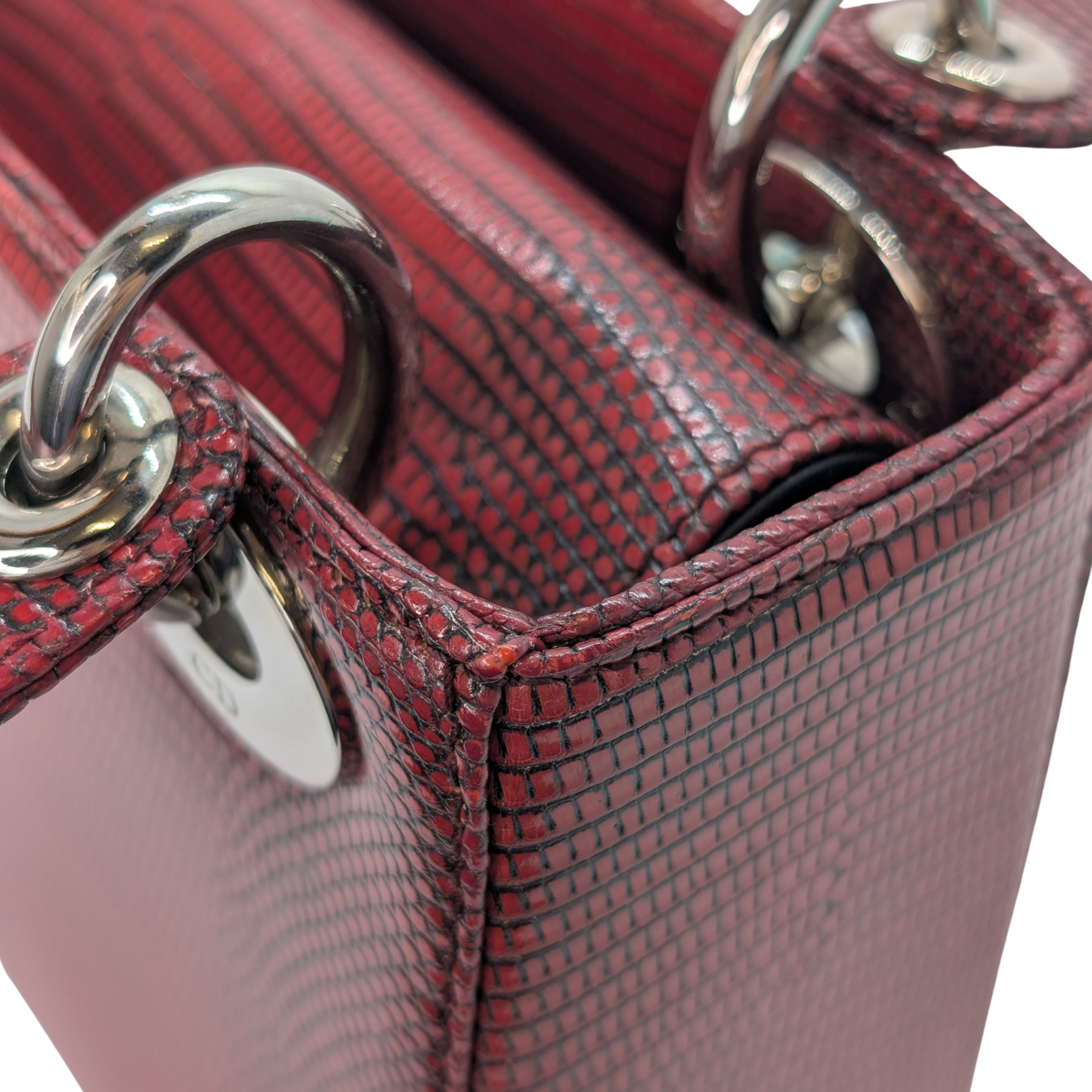 Christian Dior Mini Lady Dior Python Burgundy