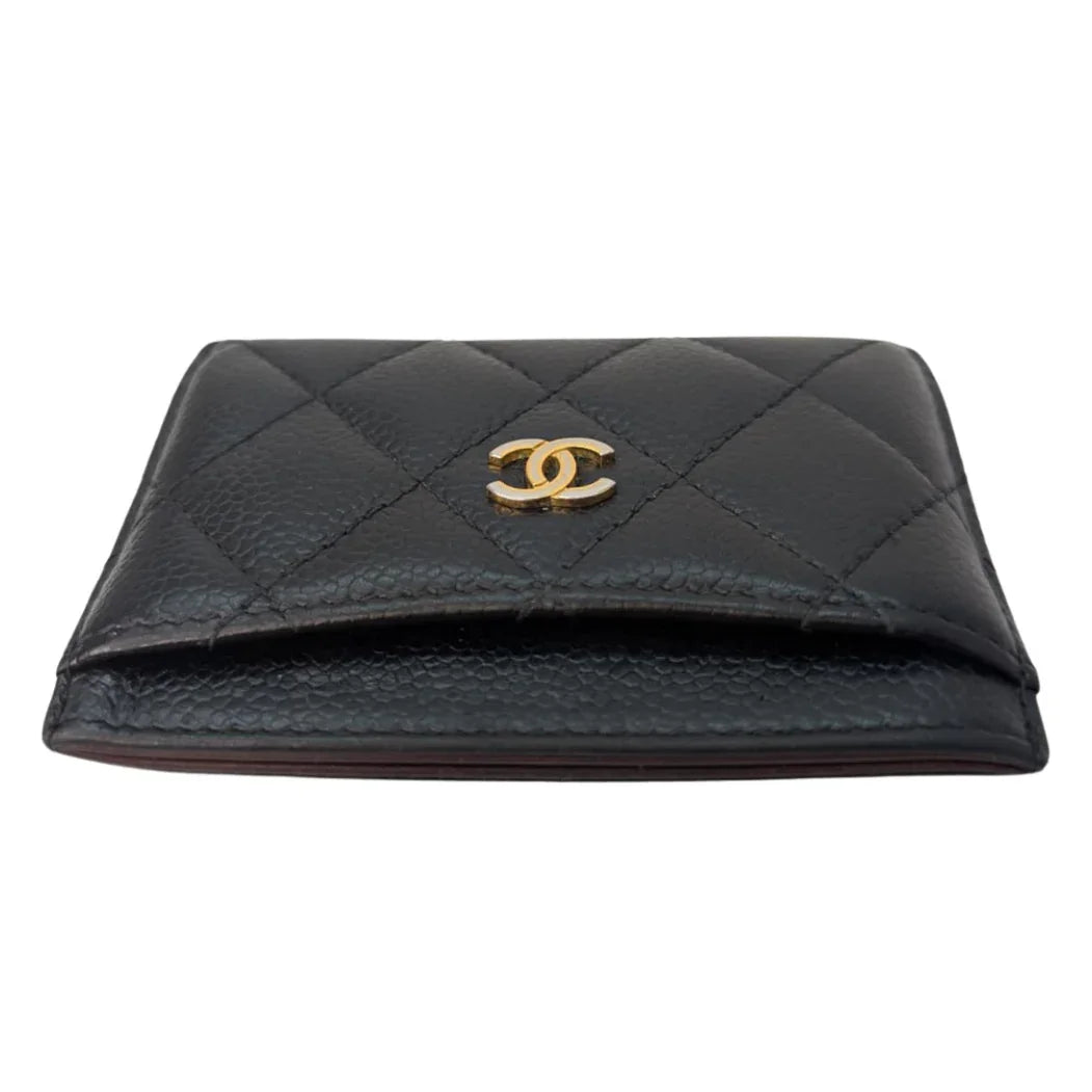 Chanel Classic Black Card Holder Black - Lost Designer