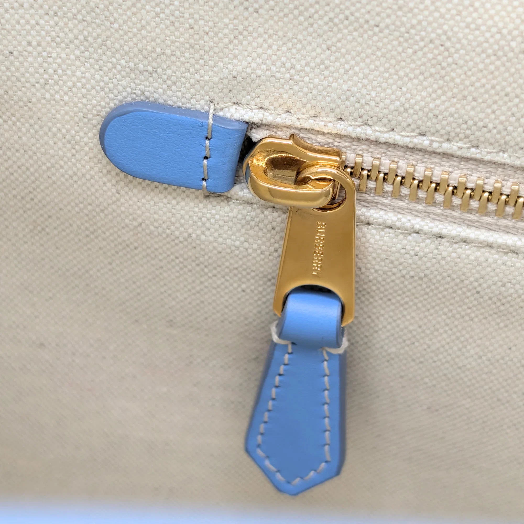 Burberry Freya Tb Line Monogram Tote Bag Beige - Lost Designer