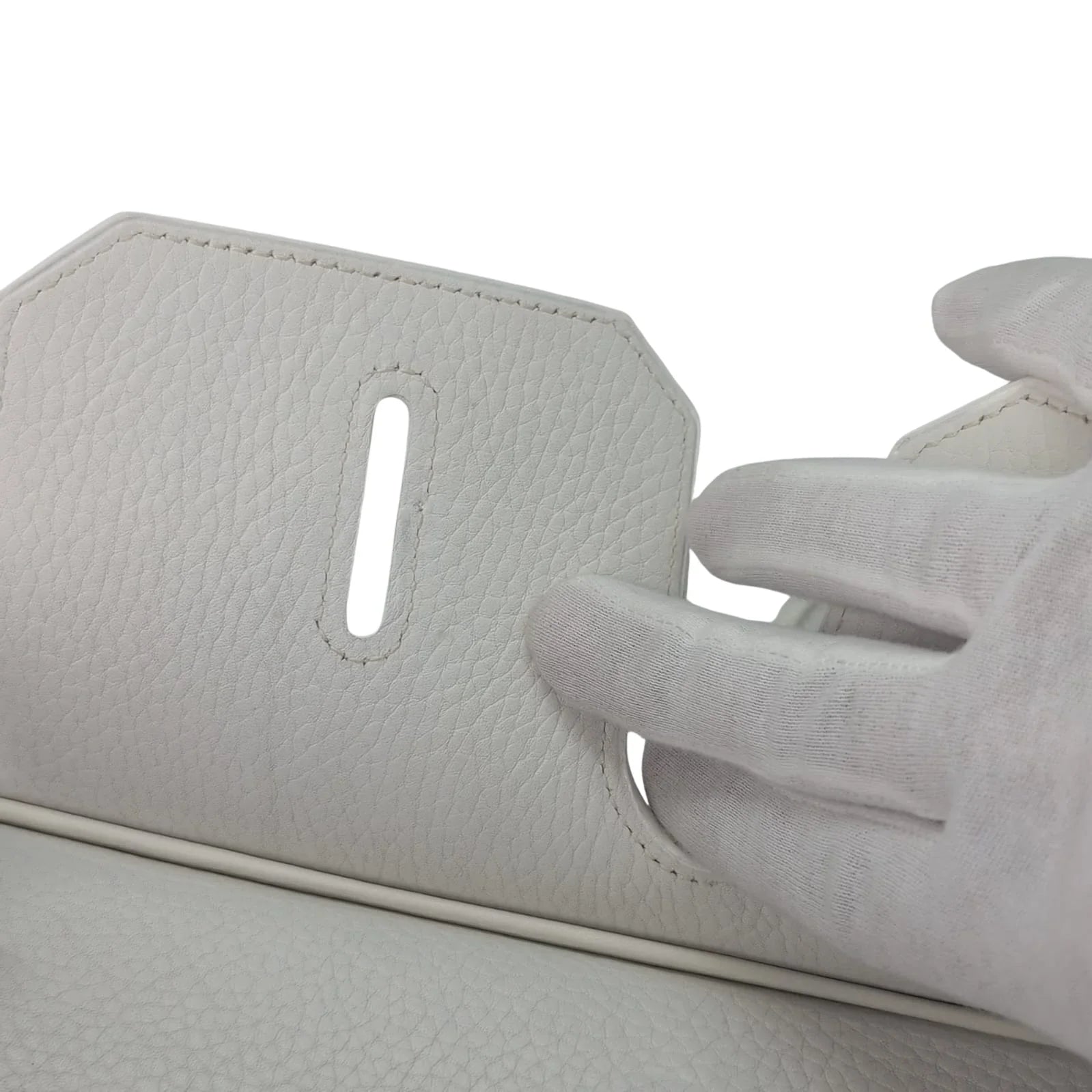 Hermès Birkin Shoulder 42 White Etoupe Clemence Palladium Hardware □J Stamp - Lost Designer