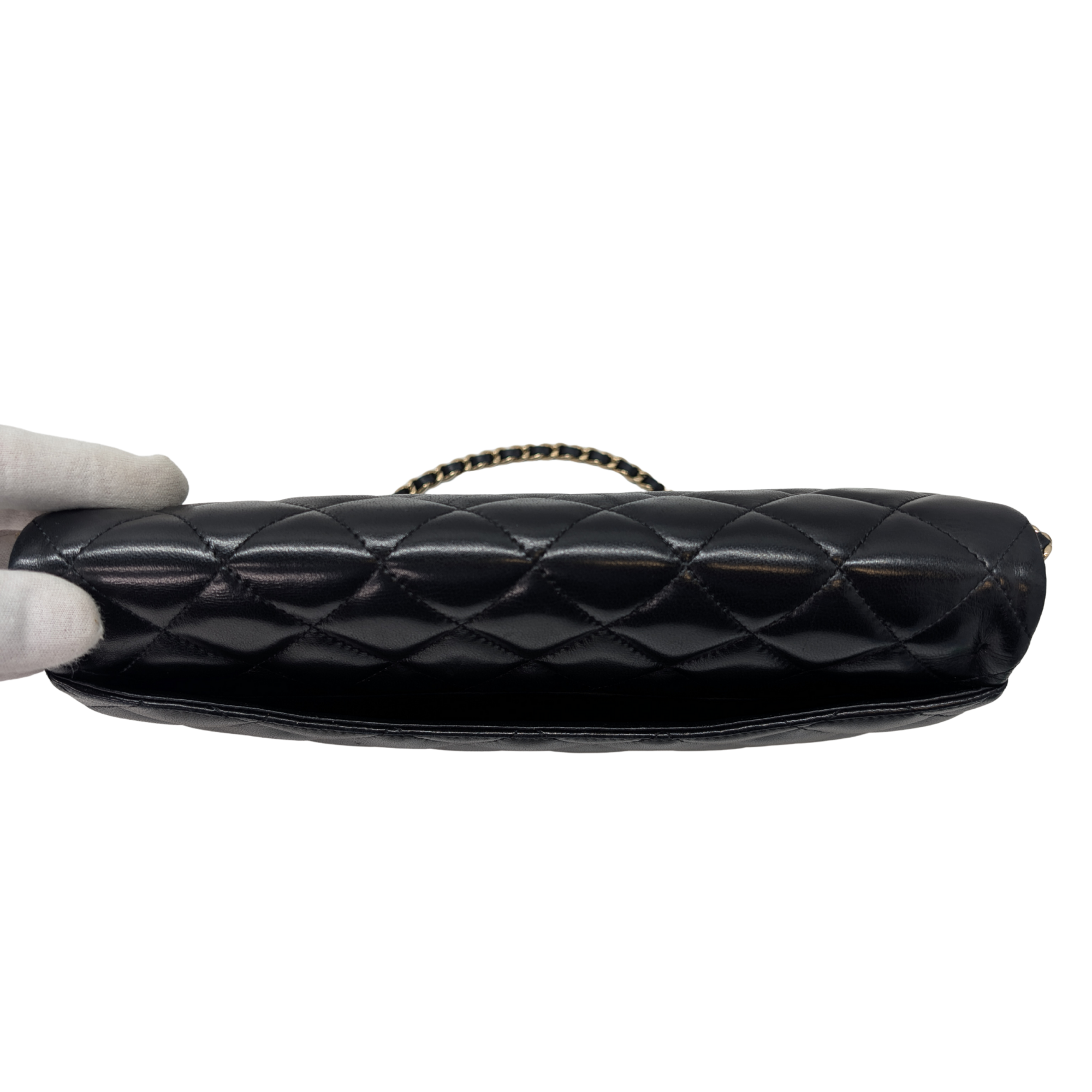 Chanel Classic Quilted Clutch With Chain Black