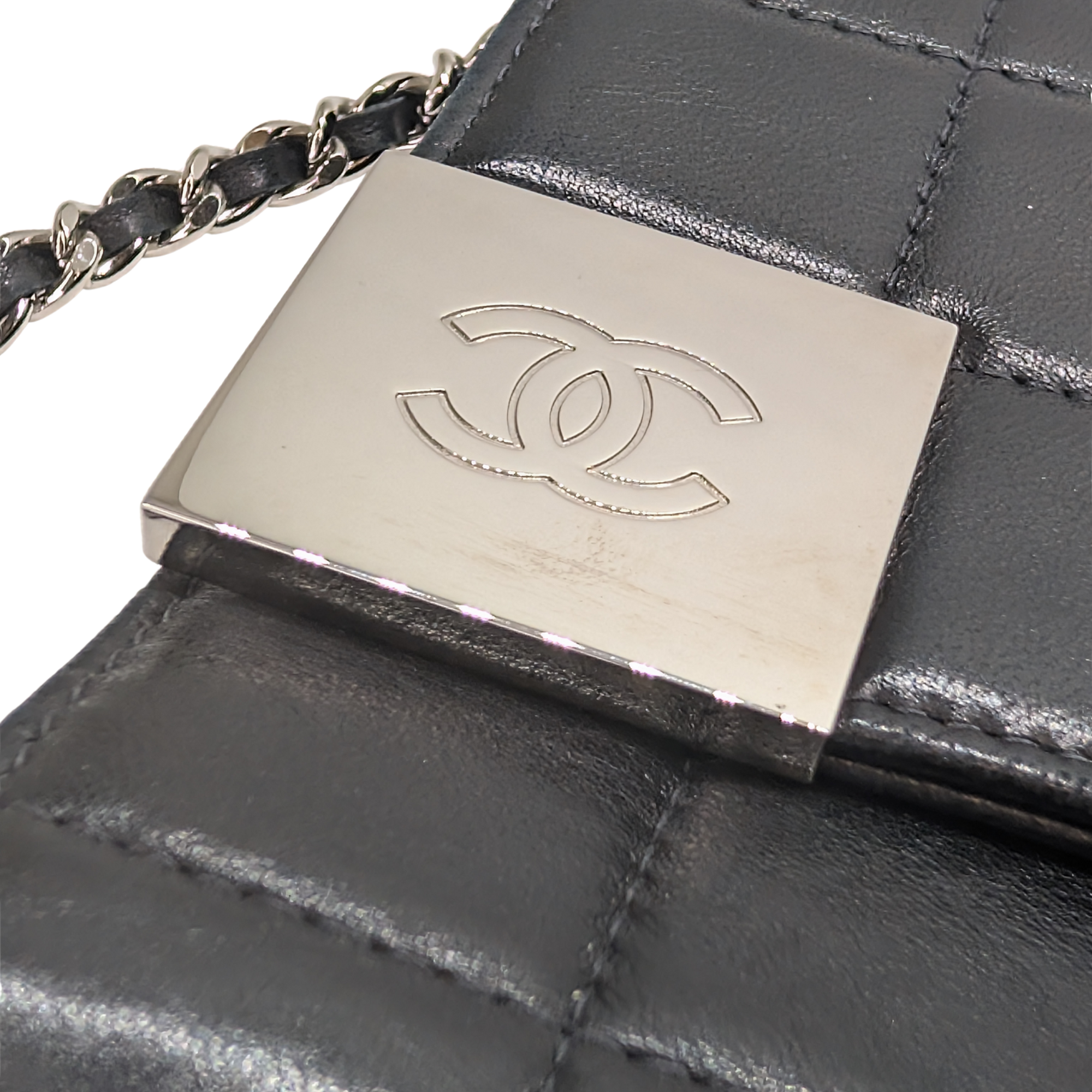 Chanel Chocolate Bar WOC Black/Silver Shoulder Bag