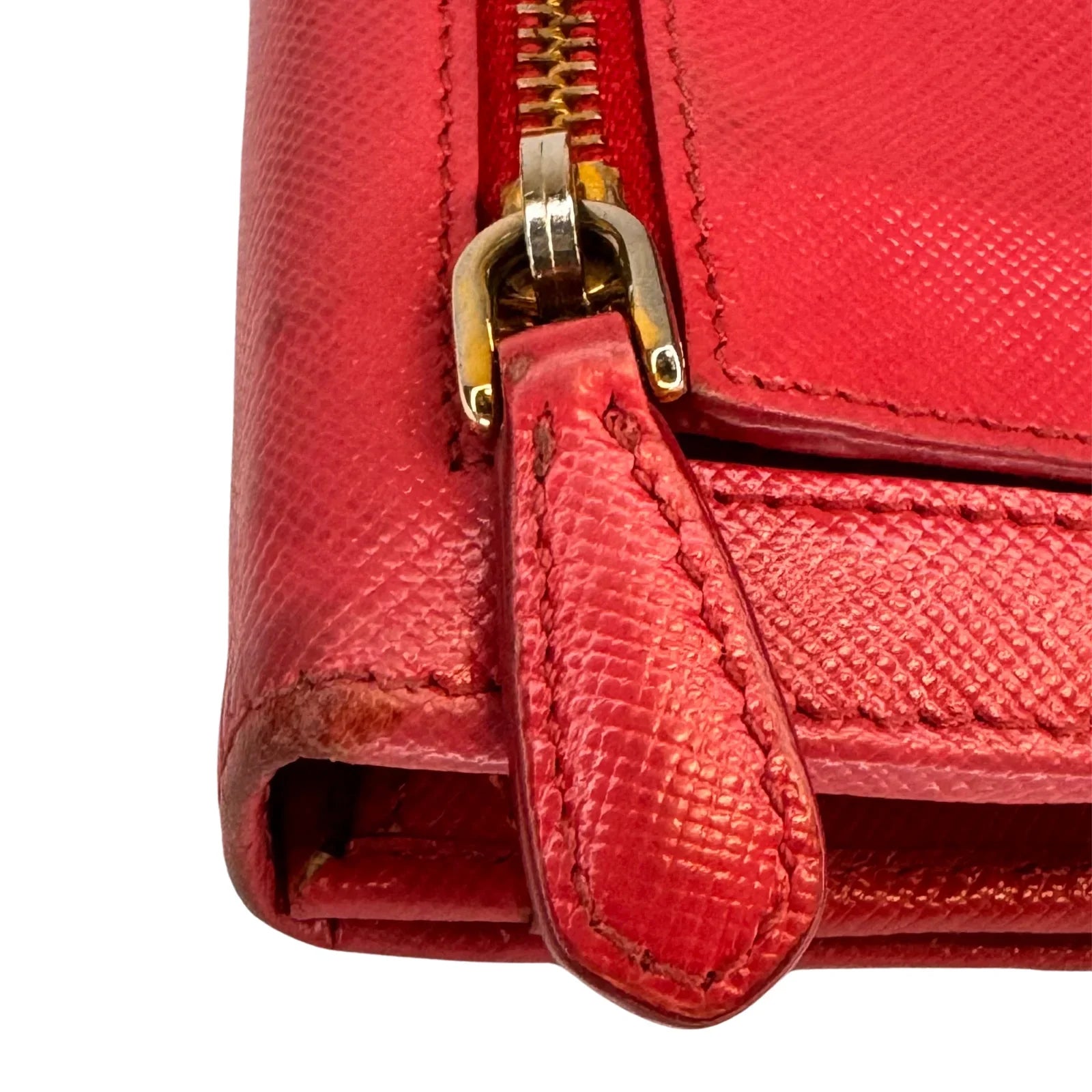 Prada Vitello Daino Continental Flap Wallet in Pink