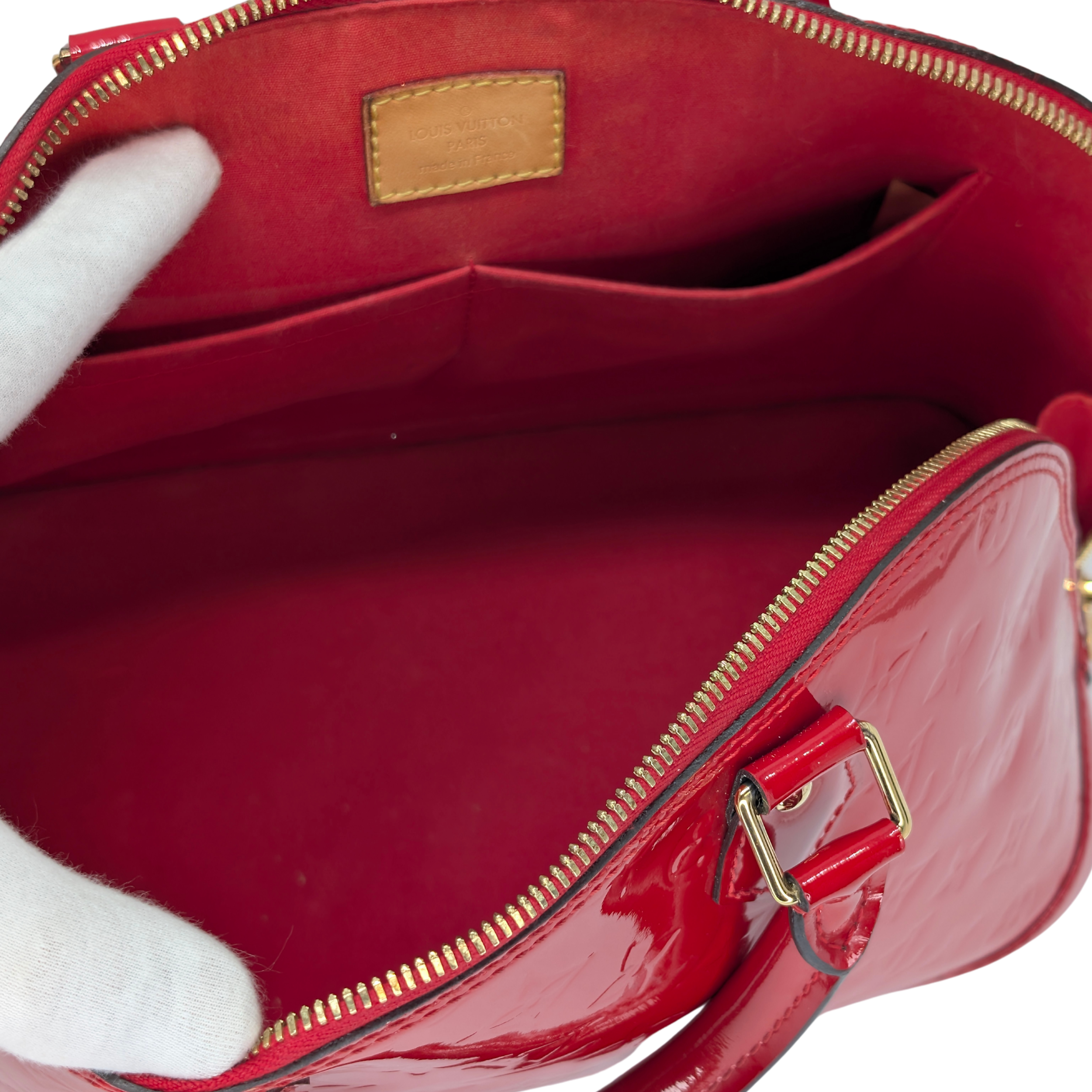 Louis Vuitton Alma Pm Vernis Leather Red Bag