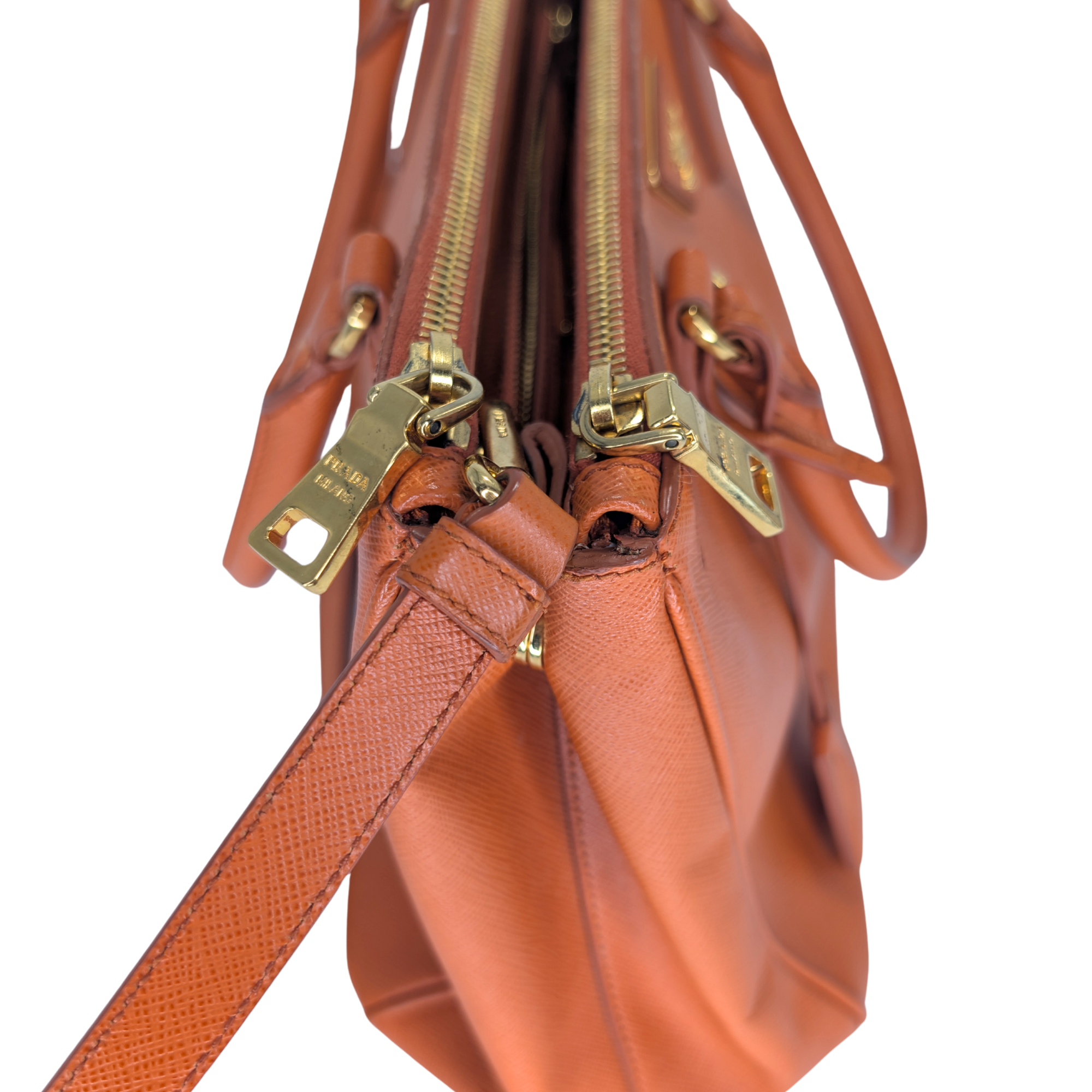 Prada Galleria Handbag Saffiano Leather Orange