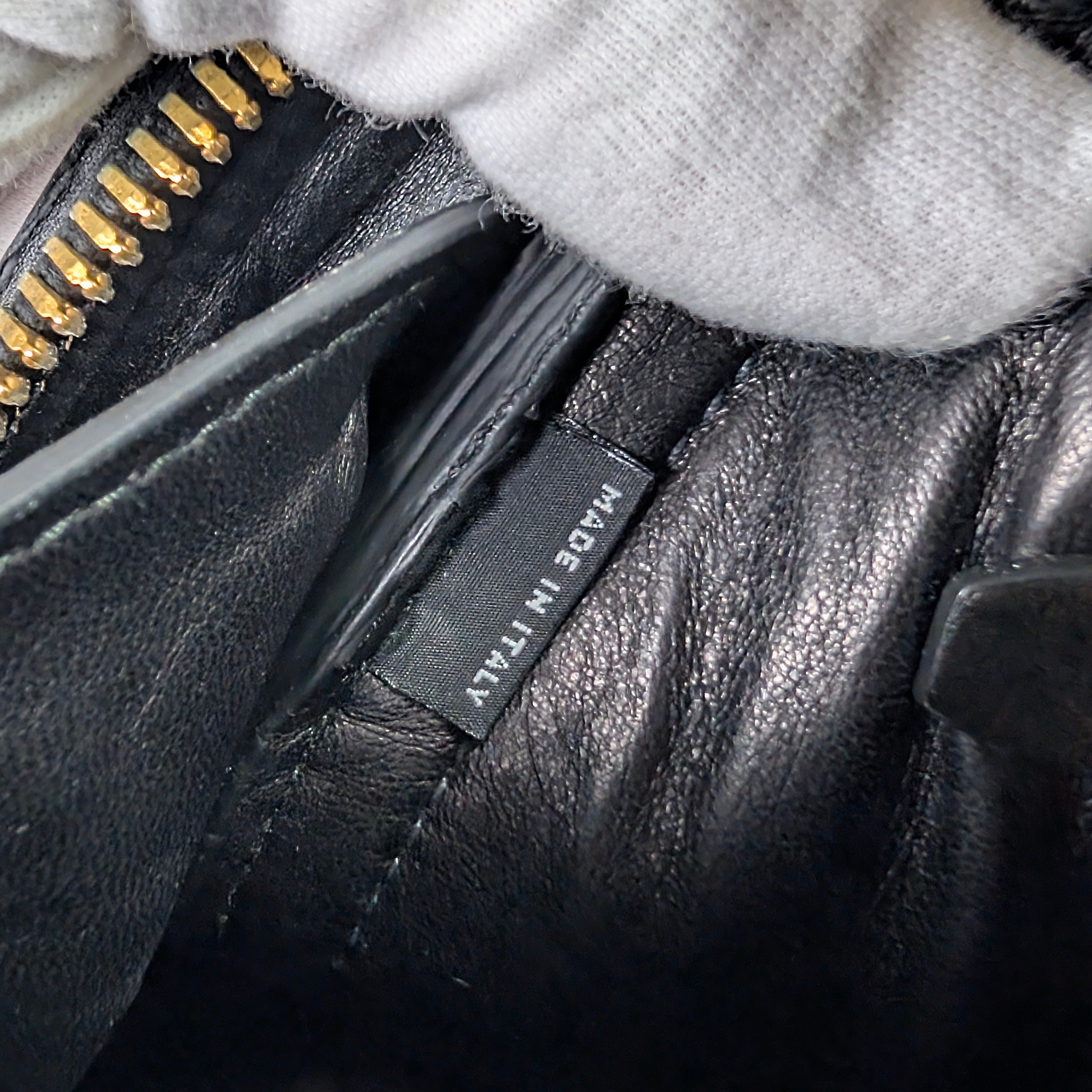 Prada Vitello Vintage Bowling Bag Distressed Black