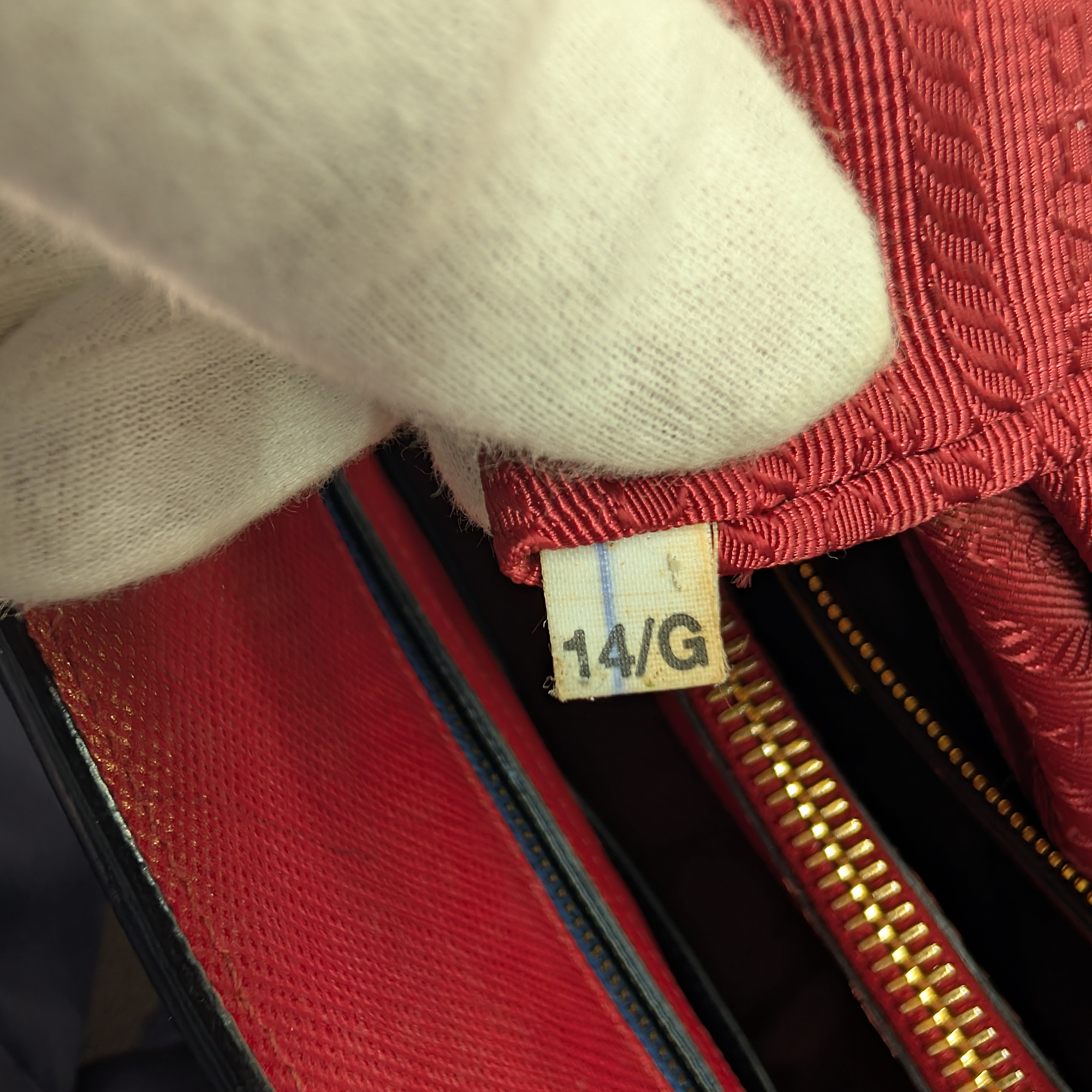 Prada Saffiano Cuir Tote Bag Navy Blue