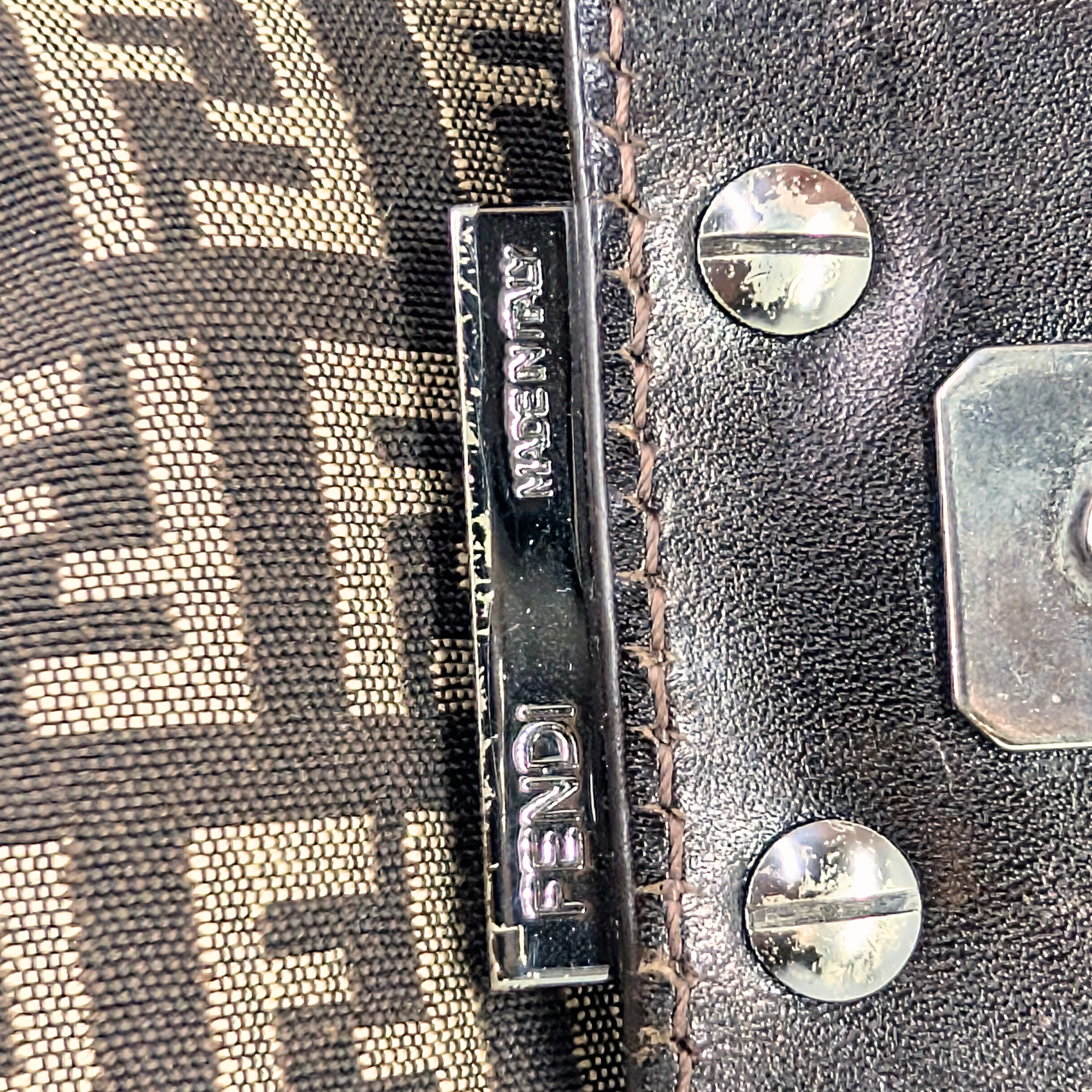 Fendi Zucchino Mamma Canvas Shoulder Bag