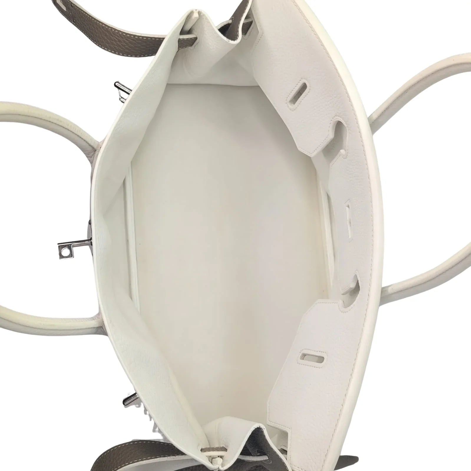 Hermès Birkin Shoulder 42 White Etoupe Clemence Palladium Hardware □J Stamp - Lost Designer