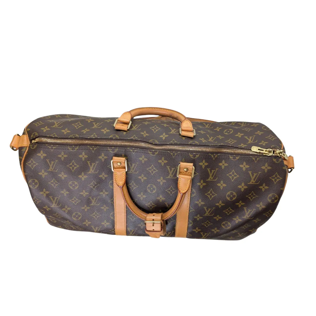 Louis Vuitton Monogram Keepall Bandoulière 50 Duffle Bag Brown - Lost Designer