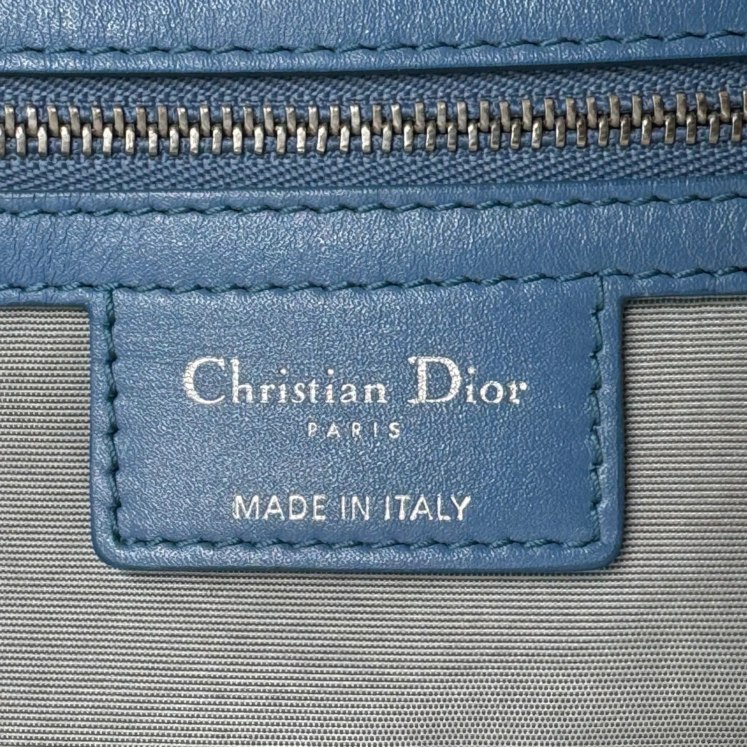 Dior Cannage Medium Panarea Tote Canvas Cobalt Blue - Lost Designer