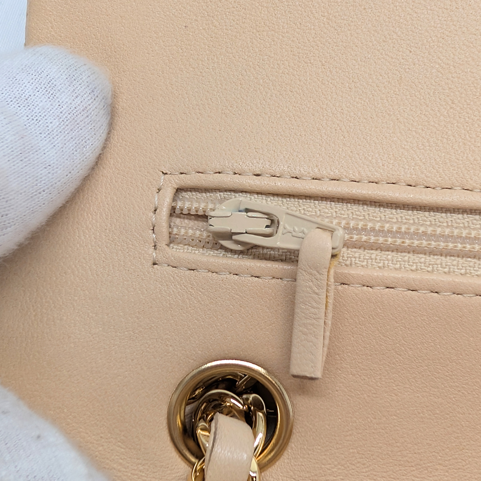 Chanel Double Flap Medium lambskin Bag Beige