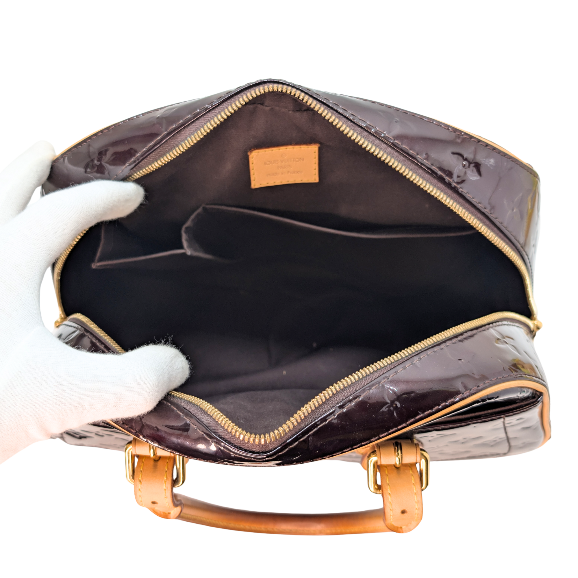 Louis Vuitton Summit Drive Vernis Patent Leather Handbag Burgandy