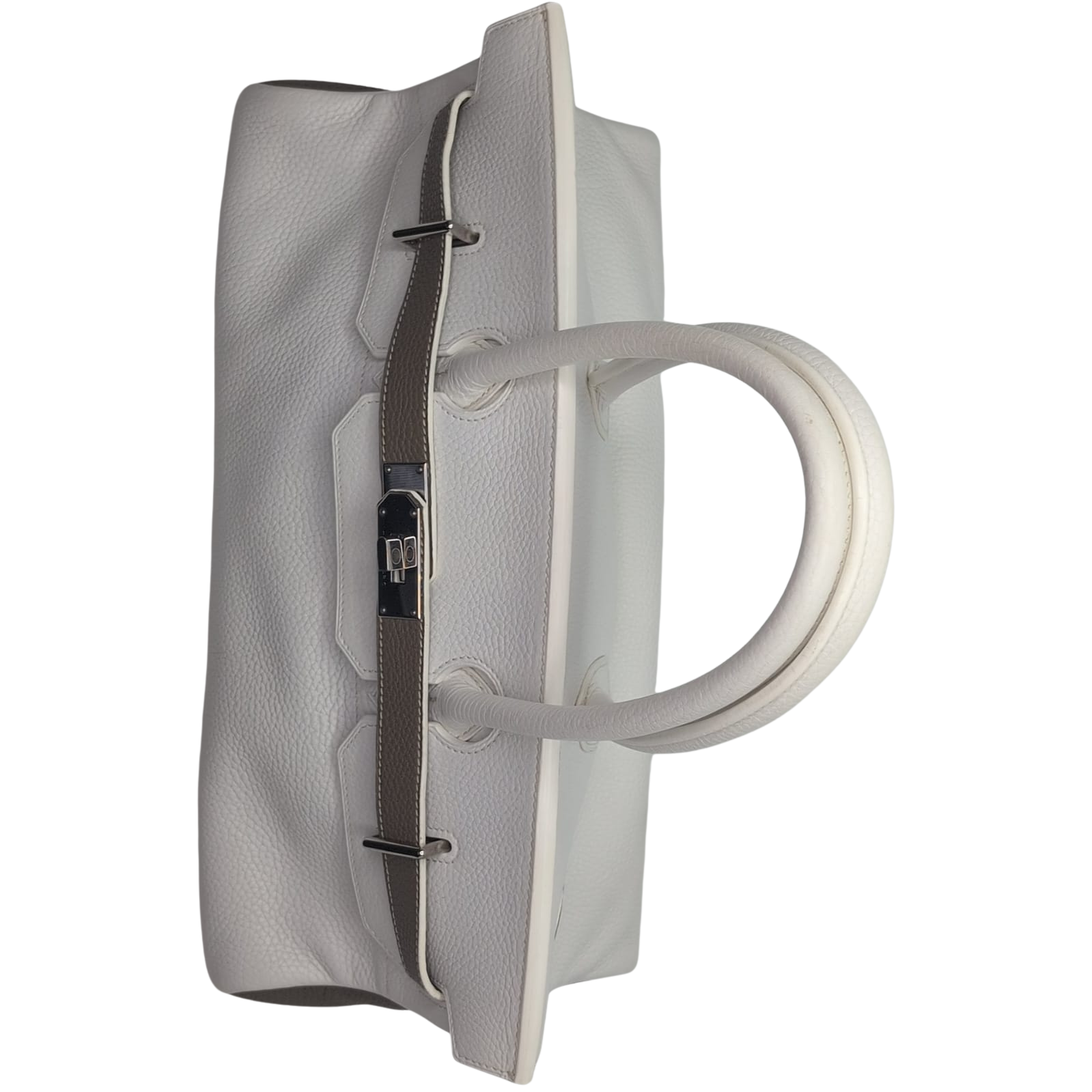 Hermès Birkin Shoulder 42 White Etoupe Clemence Palladium Hardware □J Stamp