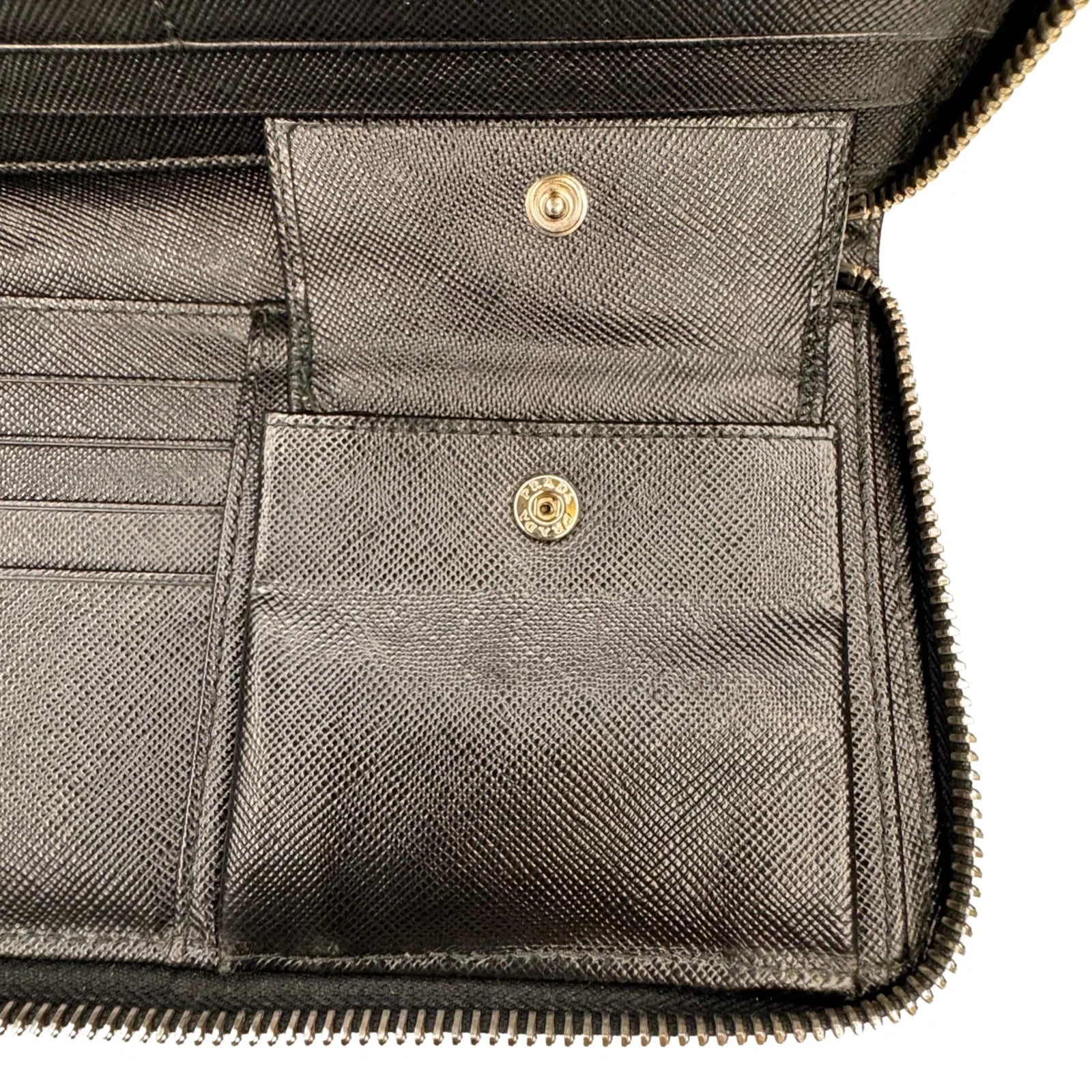 Prada Saffiano Leather Zip-Around Long Wallet – Nero Black
