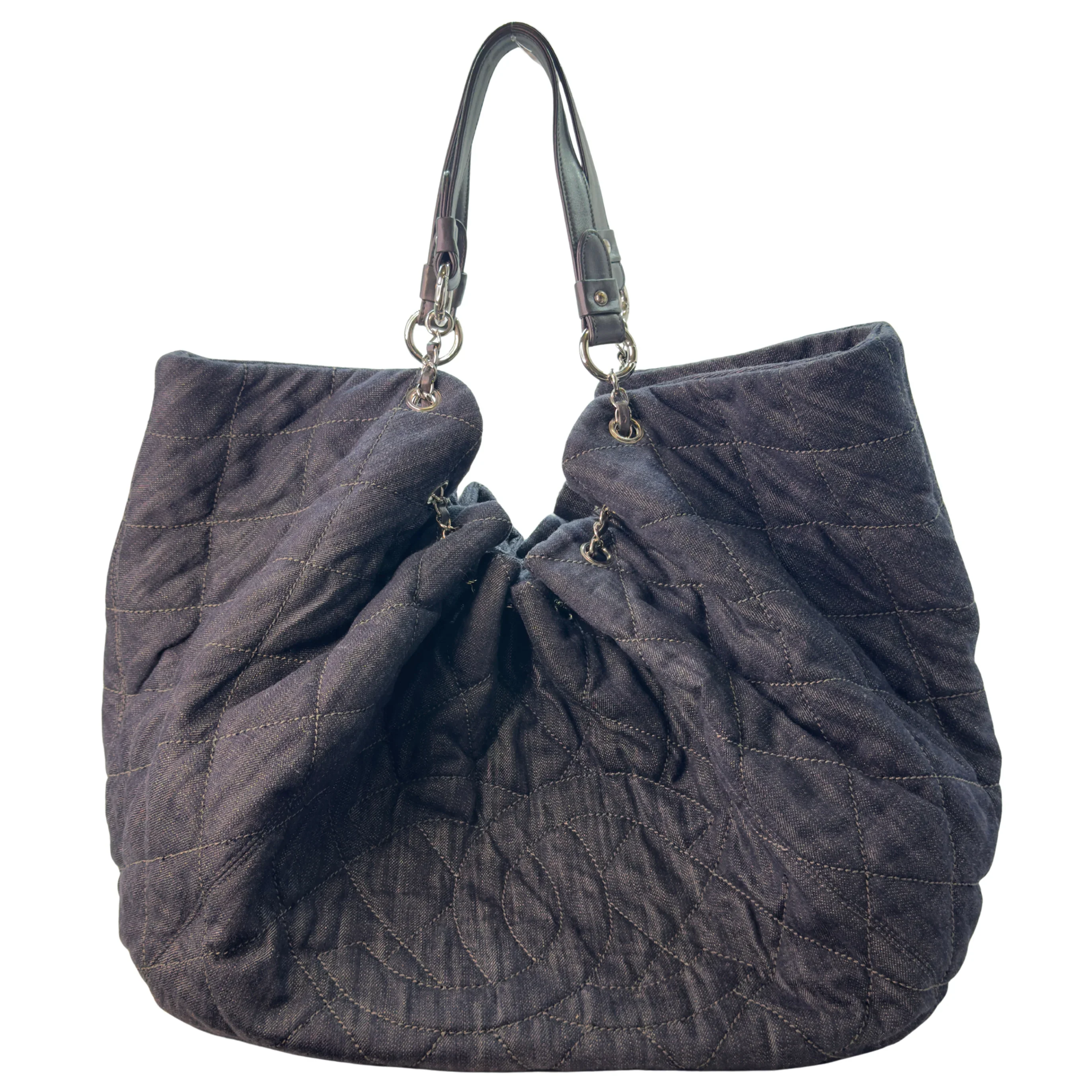 Chanel Coco Spirit XL Denim Cabas Tote Bag Black - Lost Designer